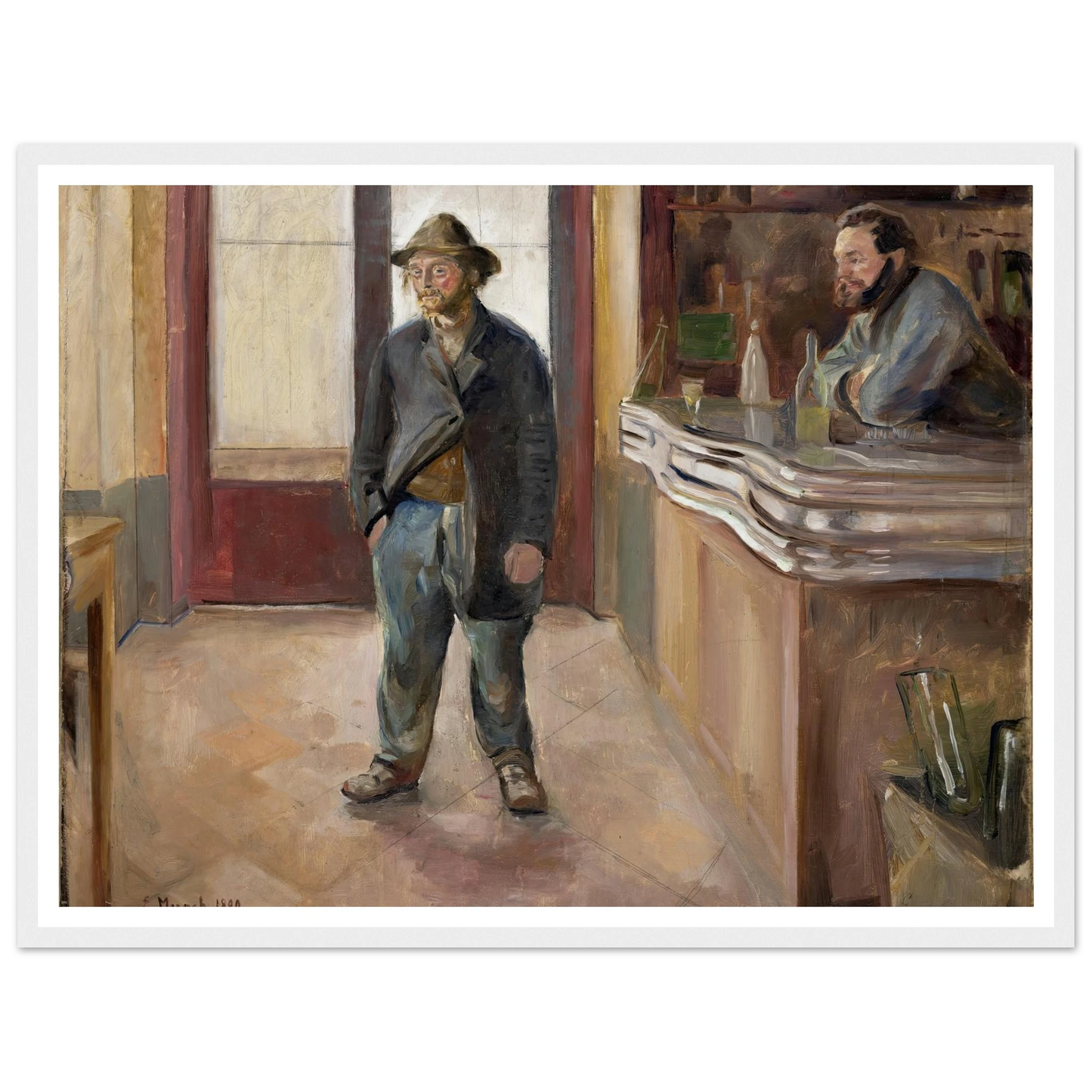 In the Tavern (1890) Art Print | Edvard Munch - Framed Poster - 30x40 cm / 12x16″ - Black frame