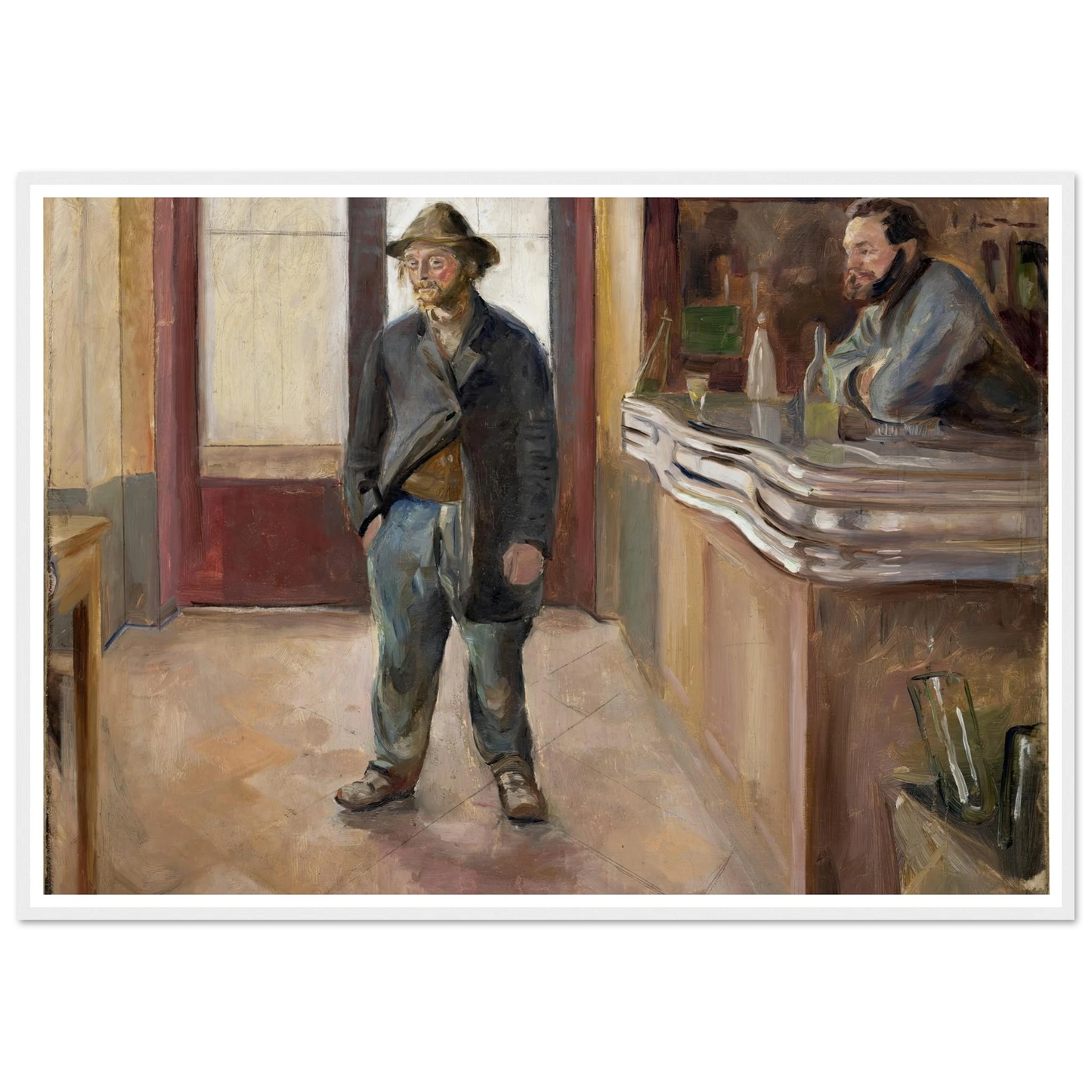 In the Tavern (1890) Art Print | Edvard Munch - Framed Poster - 30x40 cm / 12x16″ - Black frame