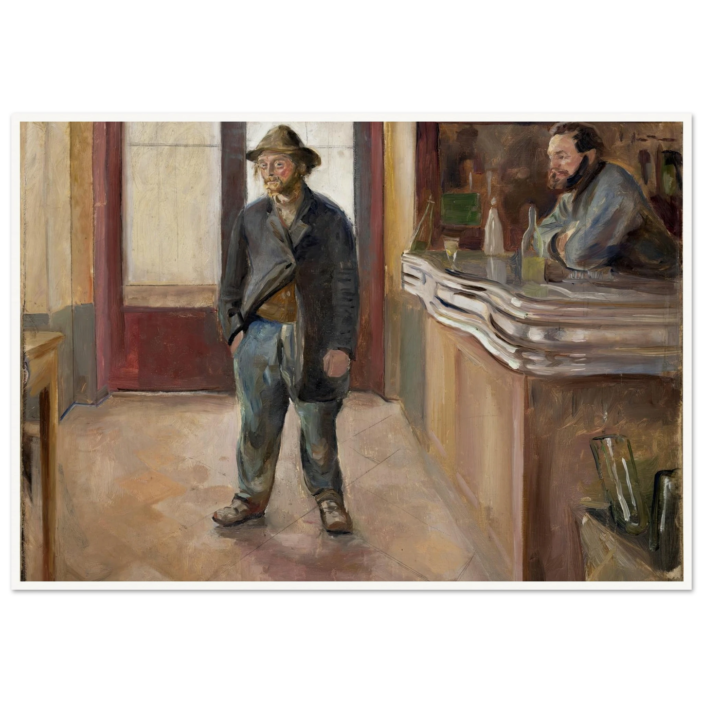 In the Tavern (1890) Art Print | Edvard Munch - Framed Poster - 30x40 cm / 12x16″ - Black frame