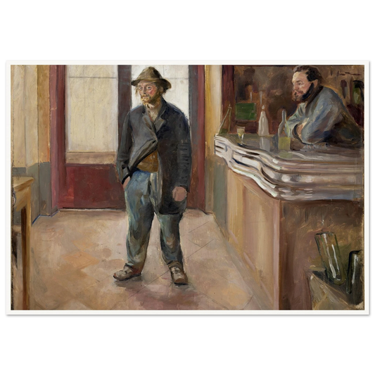 In the Tavern (1890) Art Print | Edvard Munch - Framed Poster - 30x40 cm / 12x16″ - Black frame