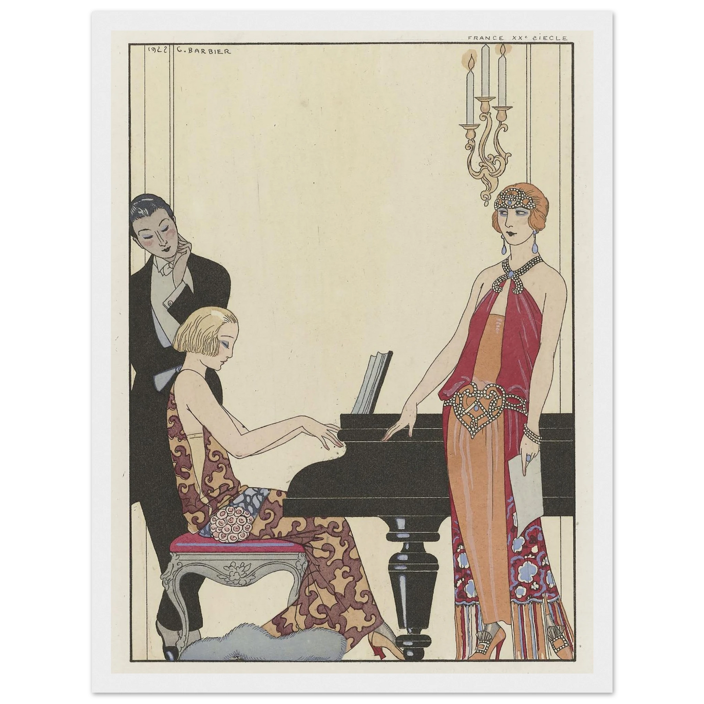 Incantation (1923) Art Print | George Barbier - Framed Poster - 30x40 cm / 12x16″ - Black frame