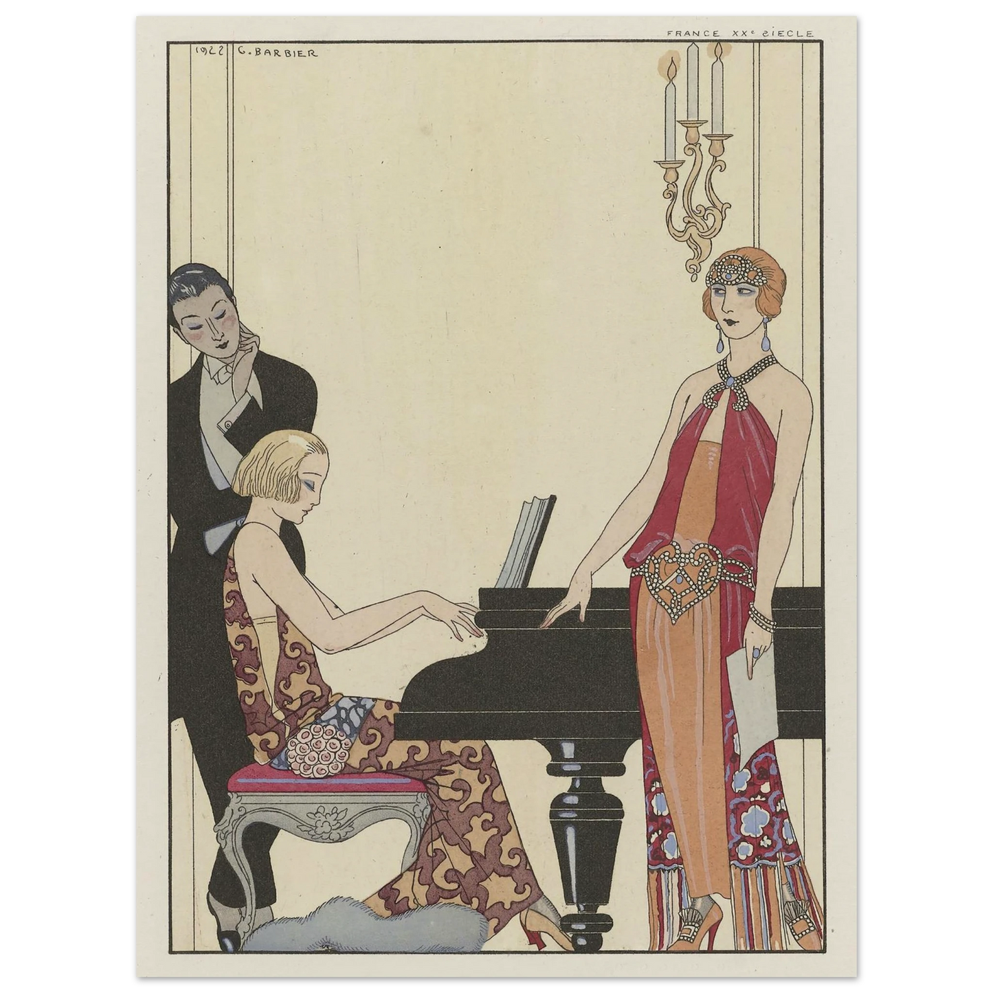 Incantation (1923) Art Print | George Barbier - Framed Poster - 30x40 cm / 12x16″ - Black frame