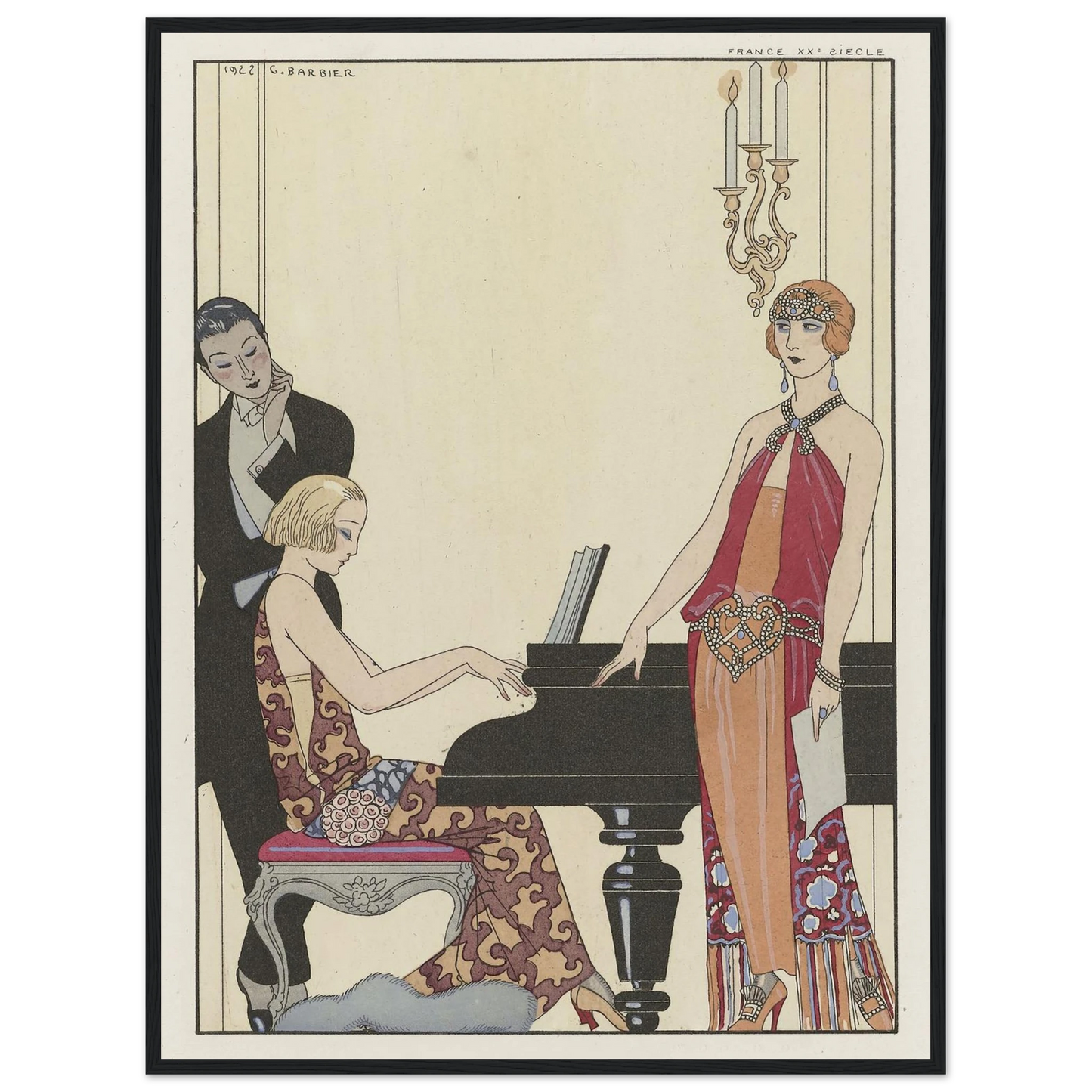 Incantation (1923) Art Print | George Barbier - Framed Poster - 30x40 cm / 12x16″ - Black frame