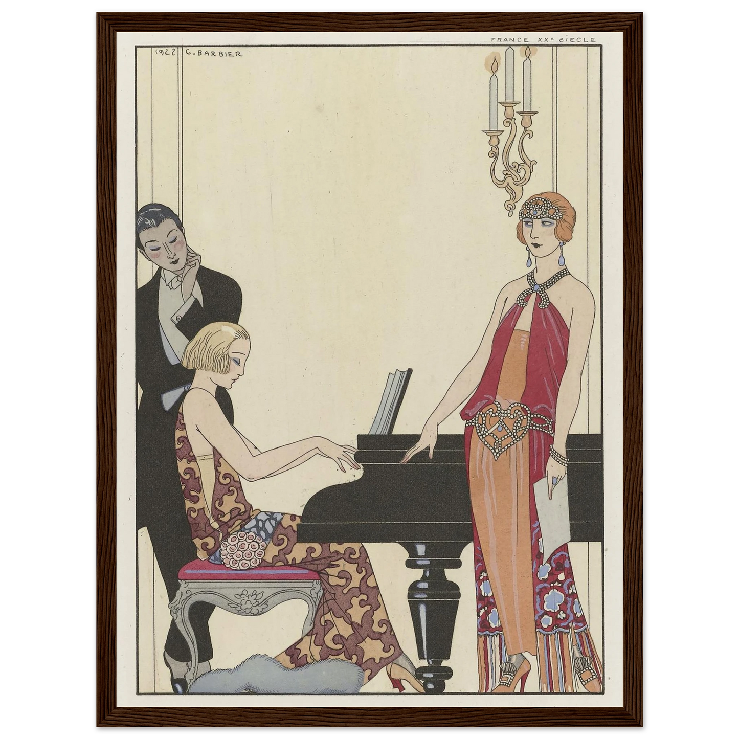 Incantation (1923) Art Print | George Barbier - Framed Poster - 30x40 cm / 12x16″ - Black frame