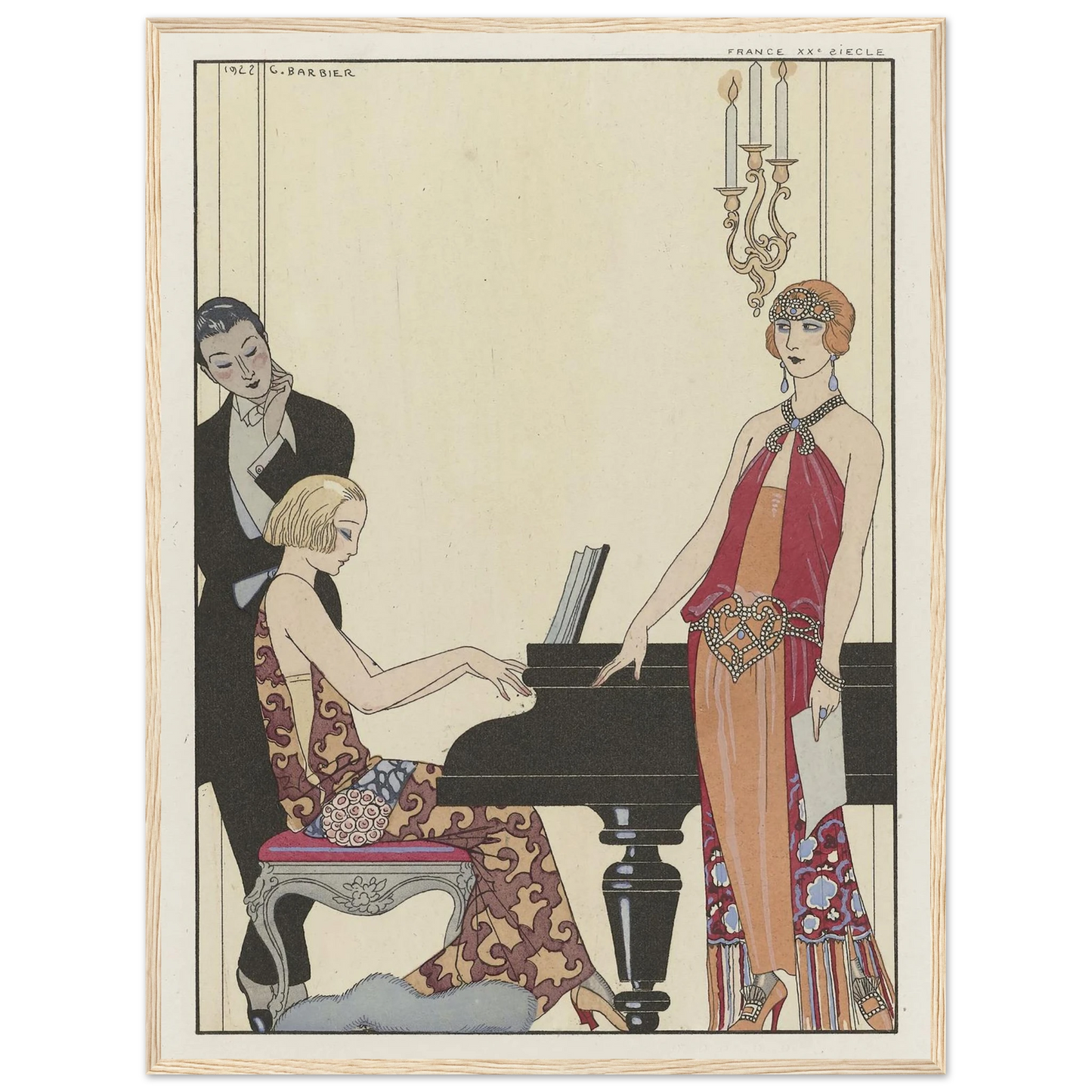Incantation (1923) Art Print | George Barbier - Framed Poster - 30x40 cm / 12x16″ - Black frame