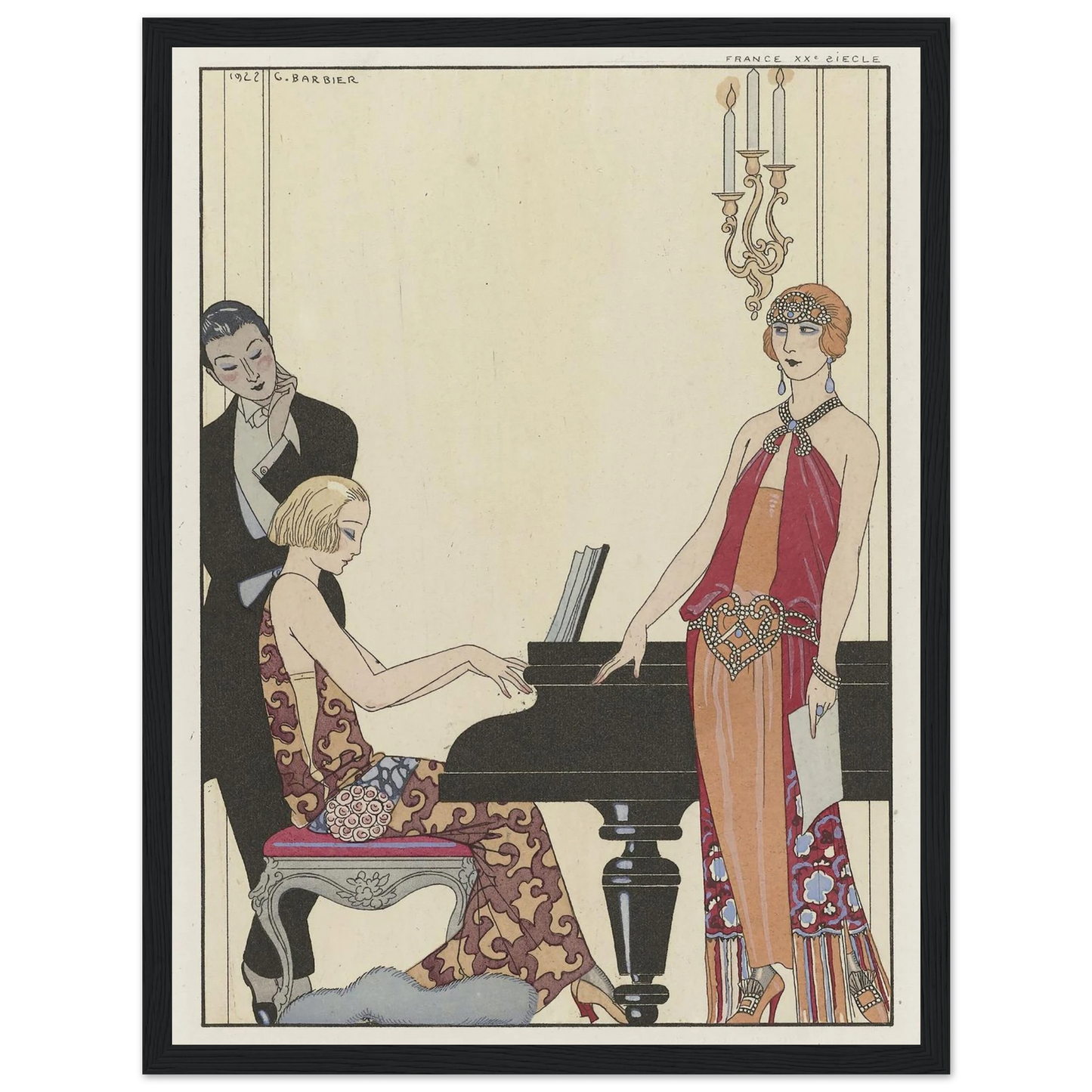 Incantation (1923) Art Print | George Barbier - Framed Poster - 30x40 cm / 12x16″ - Black frame