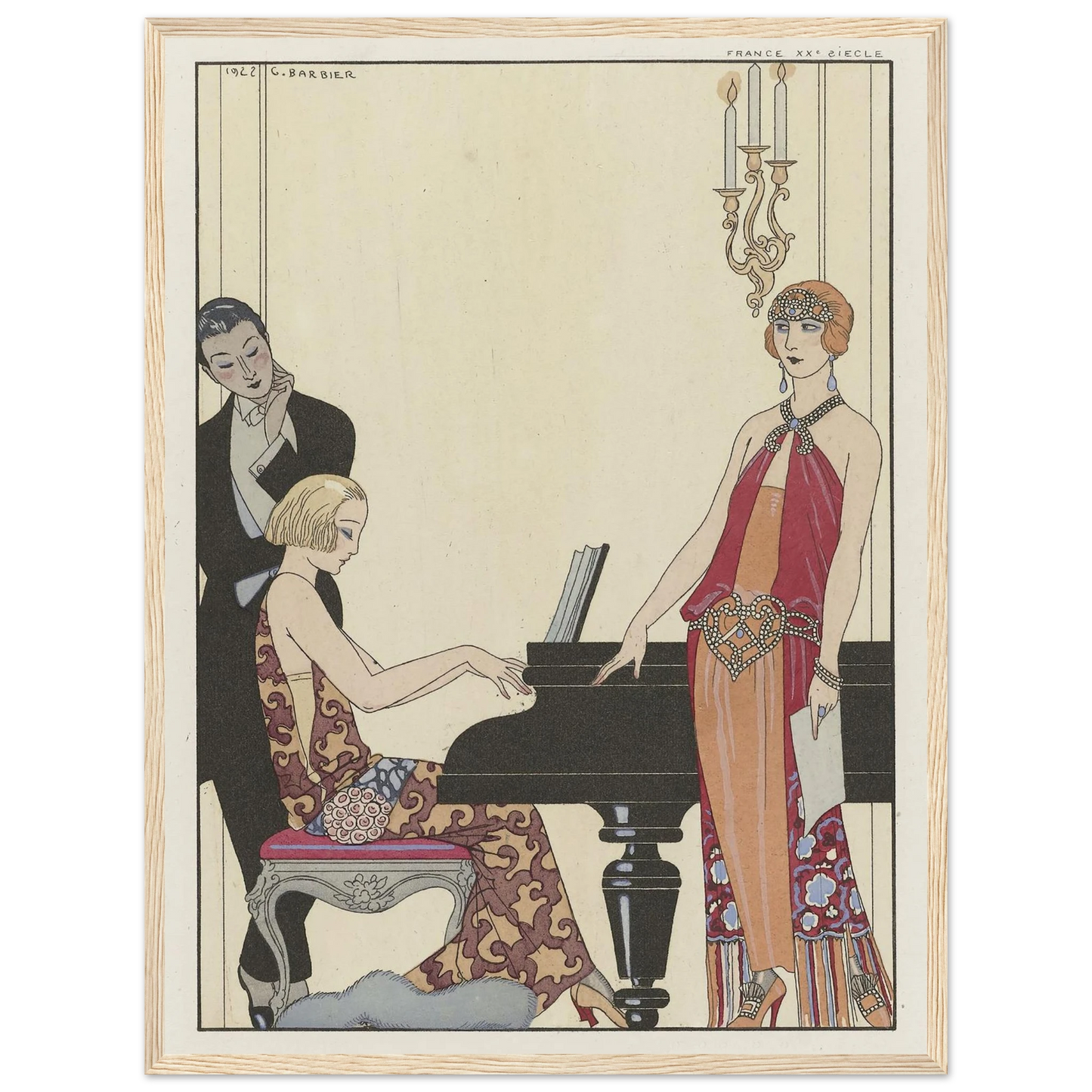 Incantation (1923) Art Print | George Barbier - Framed Poster - 30x40 cm / 12x16″ - Black frame