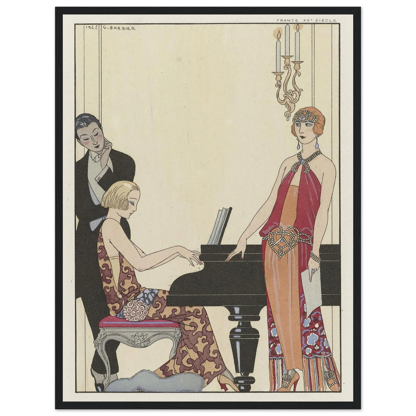 Incantation (1923) Art Print | George Barbier - Framed Poster - 30x40 cm / 12x16″ - Black frame