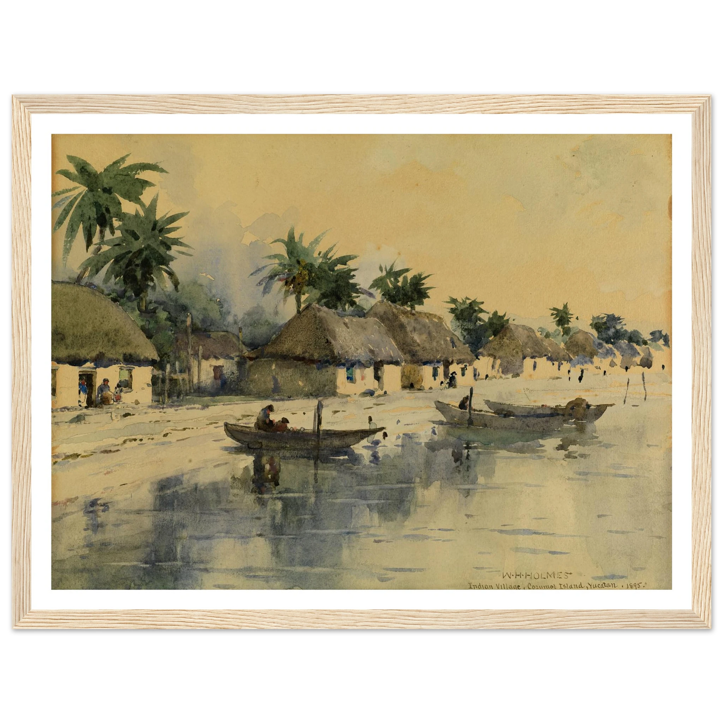 Indian Village, Cozumel Island, Yucatan Art Print | William Henry Holmes - Framed Poster - 30x40 cm / 12x16″ - Black frame