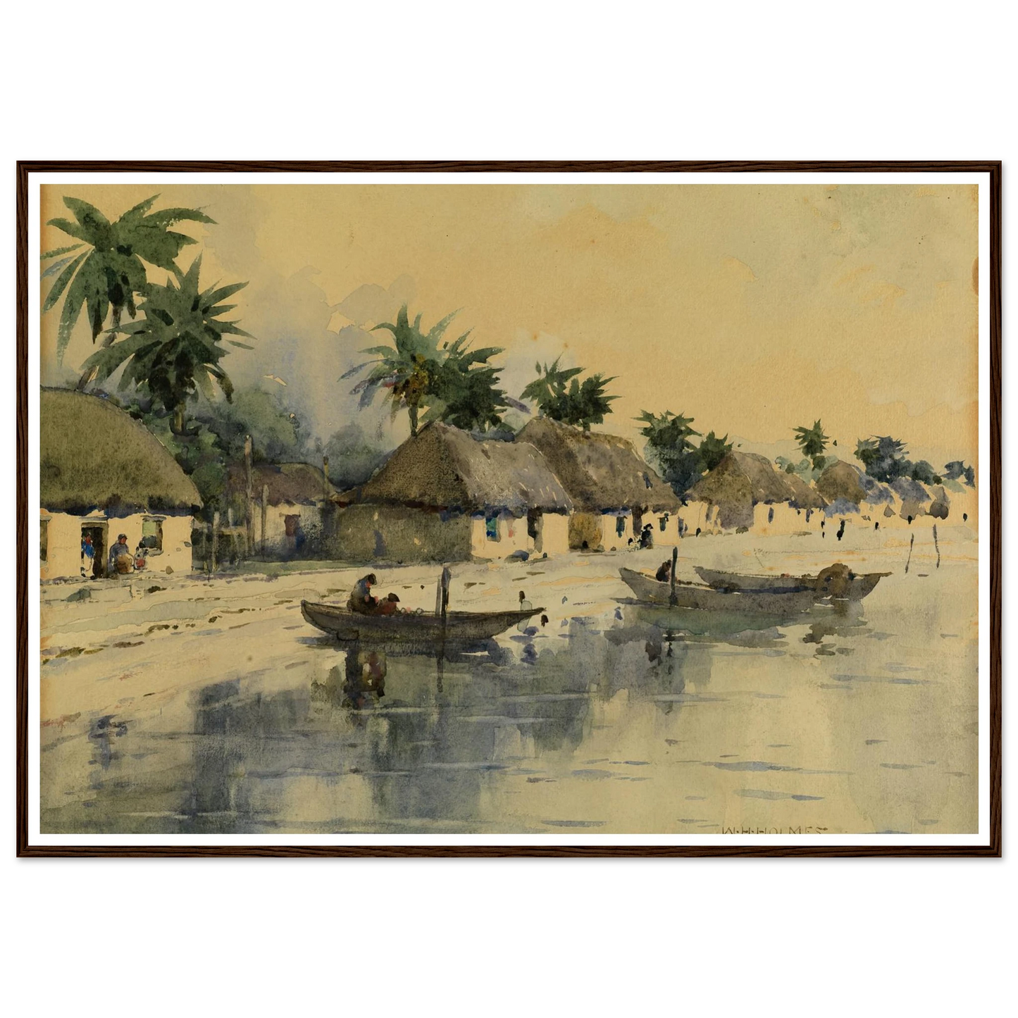 Indian Village, Cozumel Island, Yucatan Art Print | William Henry Holmes - Framed Poster - 30x40 cm / 12x16″ - Black frame
