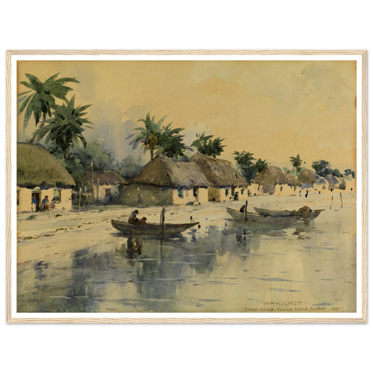 Indian Village, Cozumel Island, Yucatan Art Print | William Henry Holmes - Framed Poster - 30x40 cm / 12x16″ - Black frame