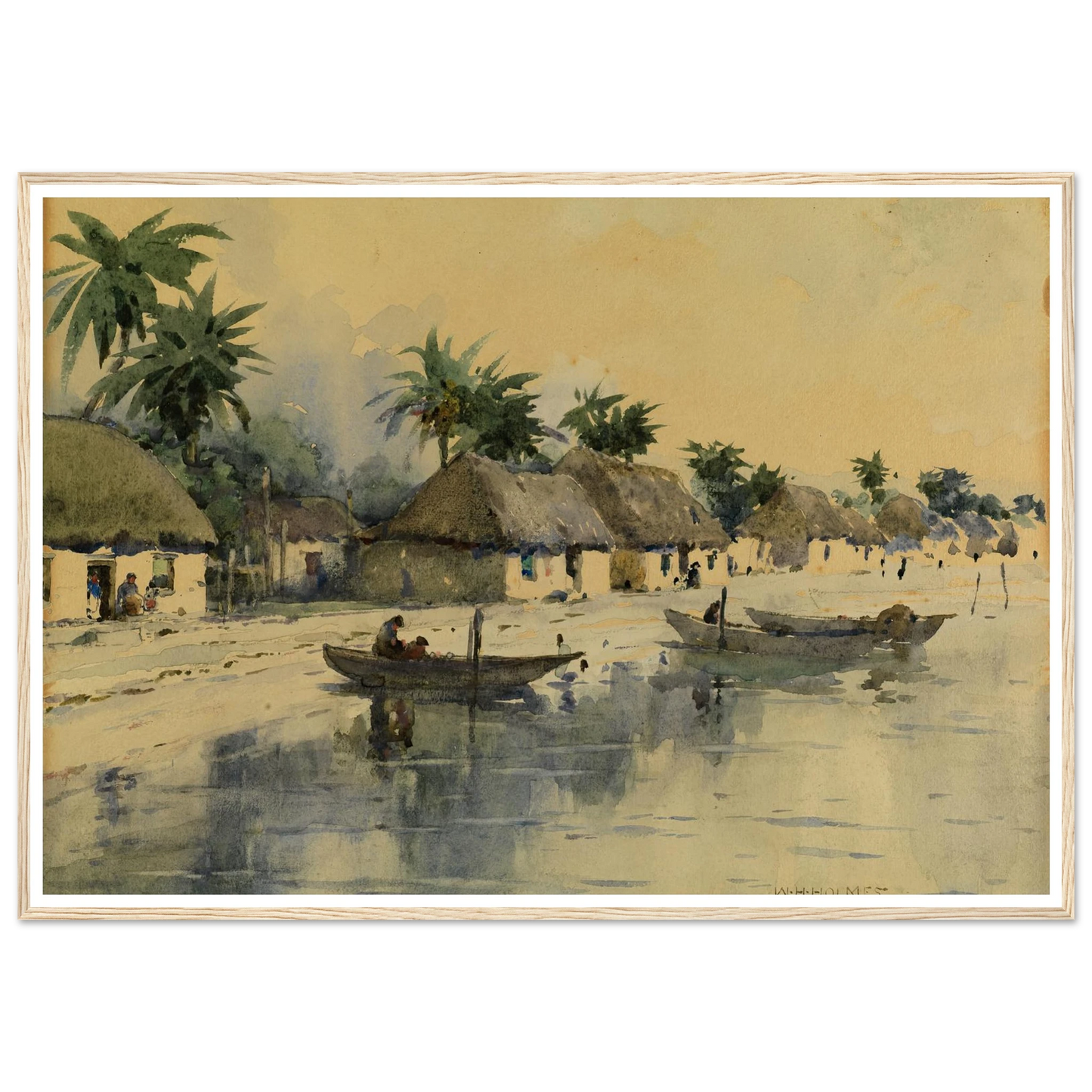 Indian Village, Cozumel Island, Yucatan Art Print | William Henry Holmes - Framed Poster - 30x40 cm / 12x16″ - Black frame