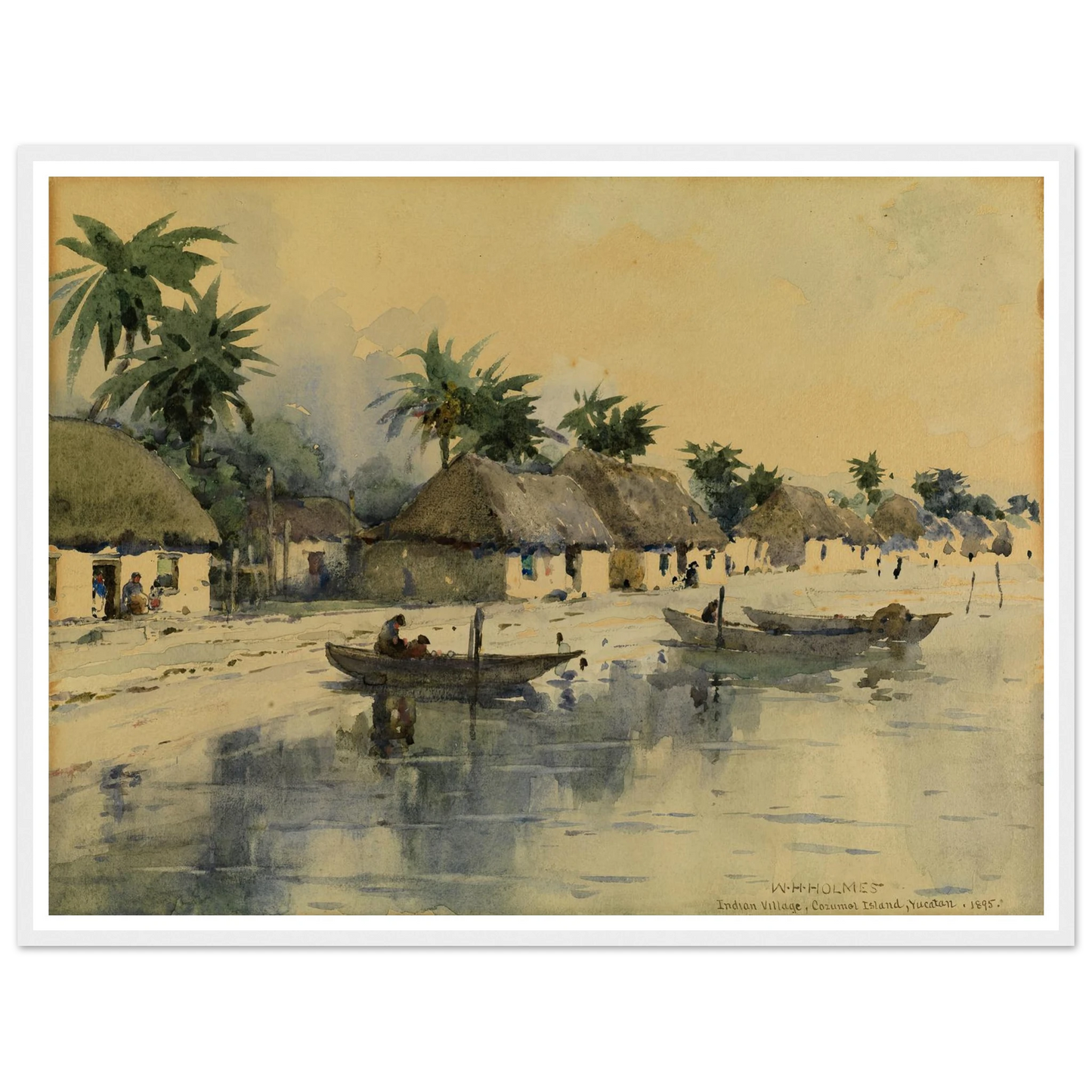 Indian Village, Cozumel Island, Yucatan Art Print | William Henry Holmes - Framed Poster - 30x40 cm / 12x16″ - Black frame