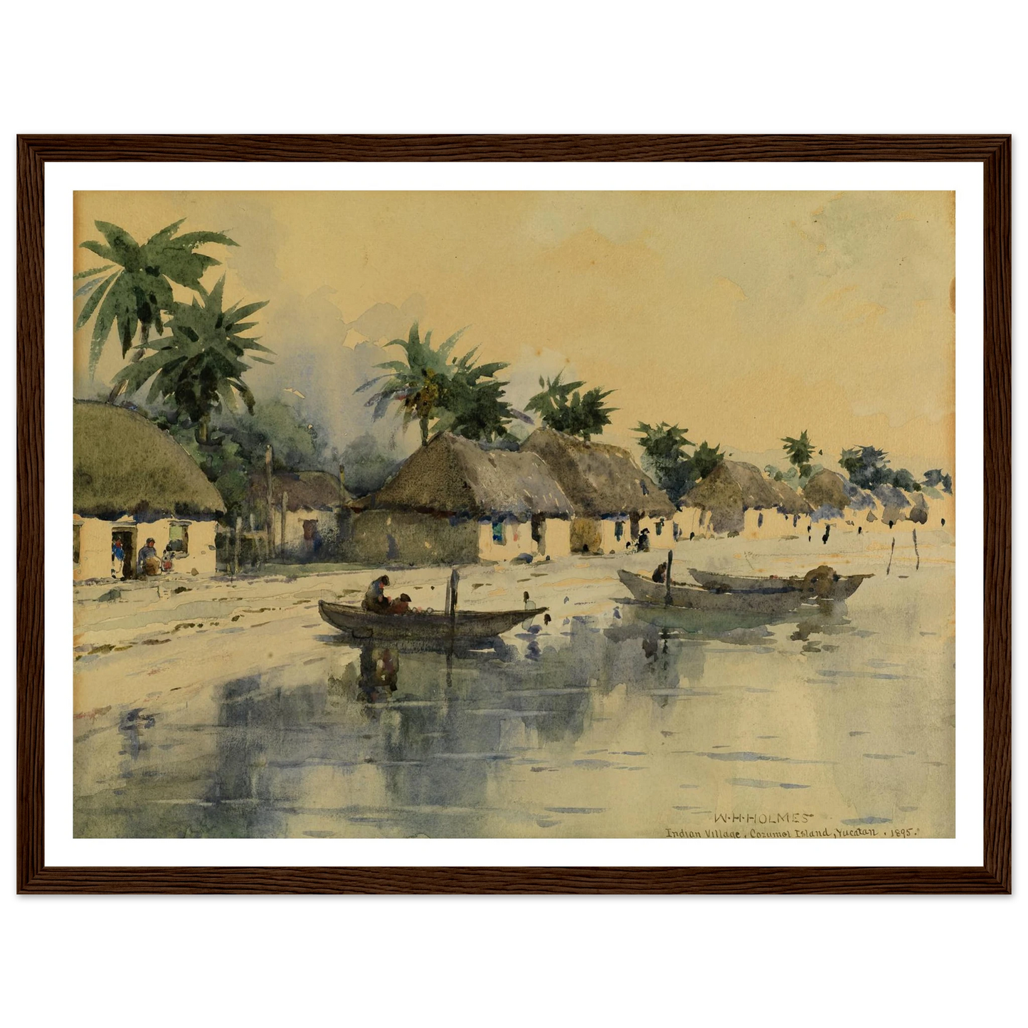 Indian Village, Cozumel Island, Yucatan Art Print | William Henry Holmes - Framed Poster - 30x40 cm / 12x16″ - Black frame