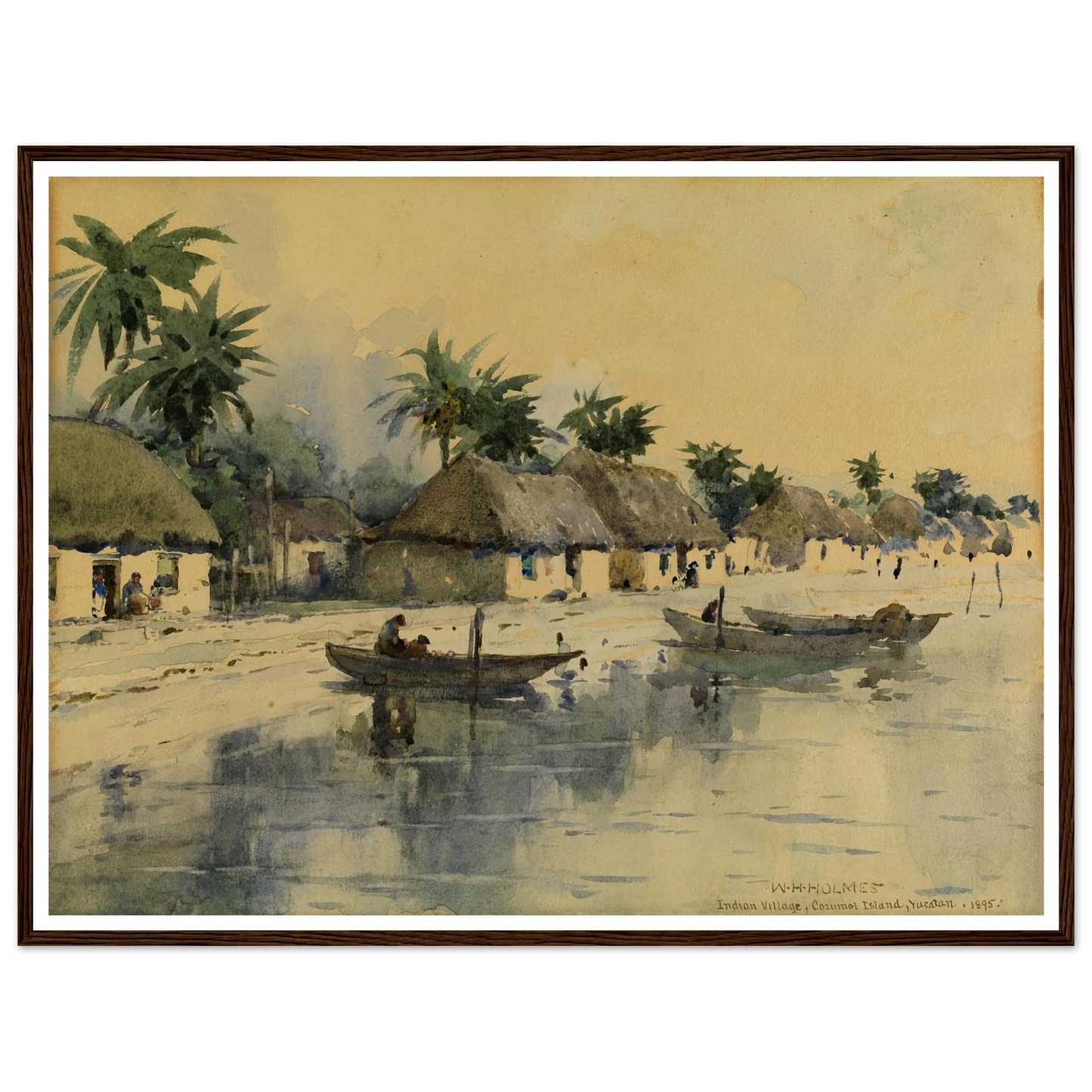 Indian Village, Cozumel Island, Yucatan Art Print | William Henry Holmes - Framed Poster - 30x40 cm / 12x16″ - Black frame