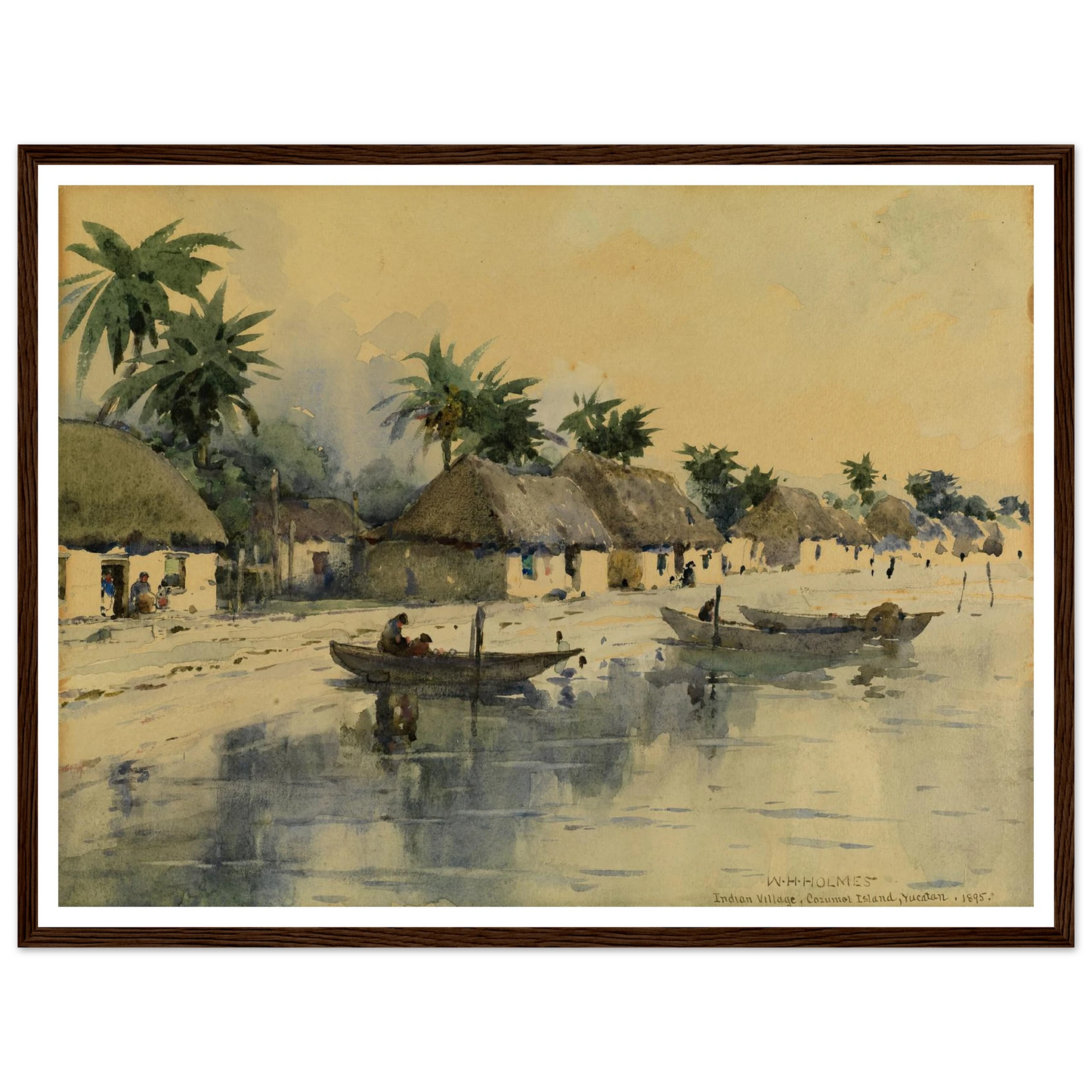 Indian Village, Cozumel Island, Yucatan Art Print | William Henry Holmes - Framed Poster - 30x40 cm / 12x16″ - Black frame
