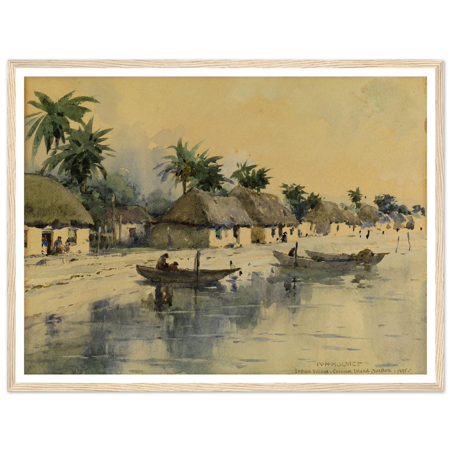 Indian Village, Cozumel Island, Yucatan Art Print | William Henry Holmes - Framed Poster - 30x40 cm / 12x16″ - Black frame