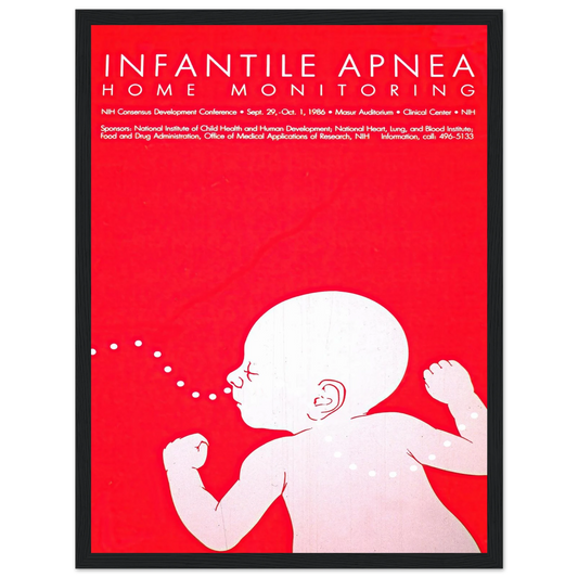 Infantile apnea home monitoring (1986) Art Print | National Institutes of Health - Framed Poster - 30x40 cm / 12x16″ - Black frame