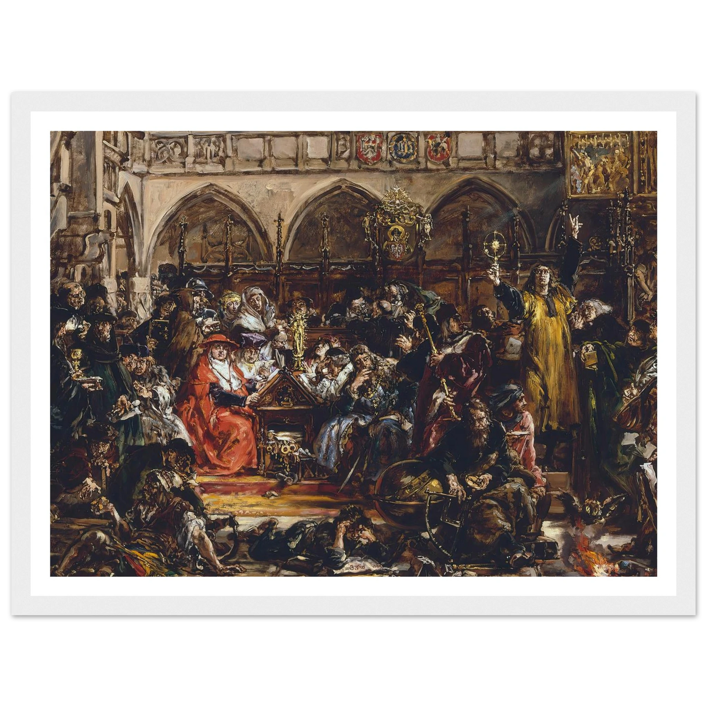 Influence of the university on the country, from the series “History of Civilization in Poland” (1888) Art Print | Jan Matejko - Framed Poster - 30x40 cm / 12x16″ - Black frame