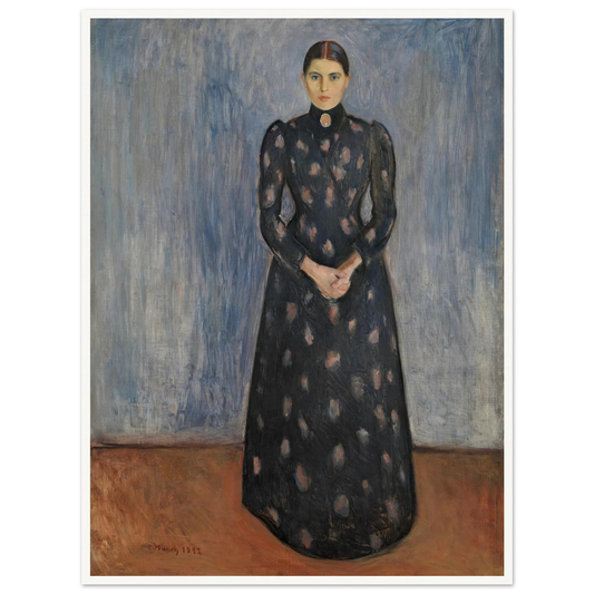 Inger in Black and Violet (1892) Art Print | Edvard Munch - Framed Poster - 30x40 cm / 12x16″ - Black frame