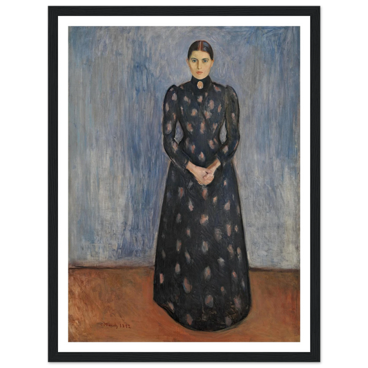 Inger in Black and Violet (1892) Art Print | Edvard Munch - Framed Poster - 30x40 cm / 12x16″ - Black frame