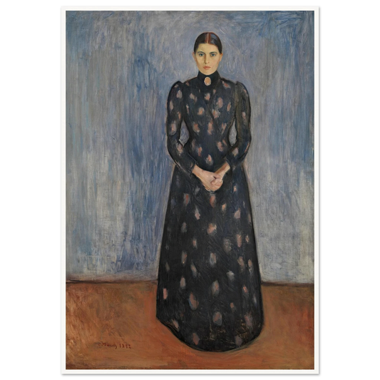 Inger in Black and Violet (1892) Art Print | Edvard Munch - Framed Poster - 30x40 cm / 12x16″ - Black frame