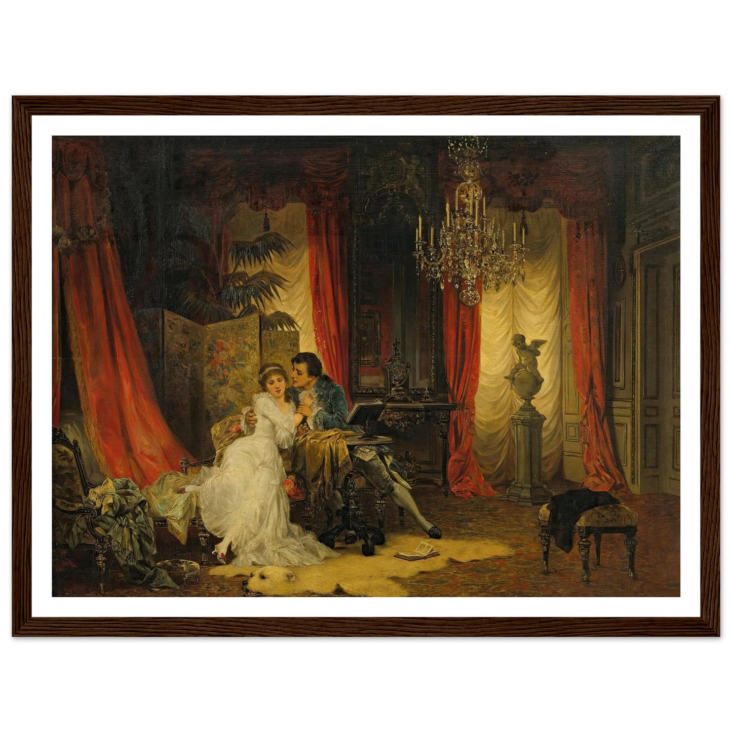 Innamorati (1885) Art Print | Carl Schweninger Jr - Framed Poster - 30x40 cm / 12x16″ - Black frame