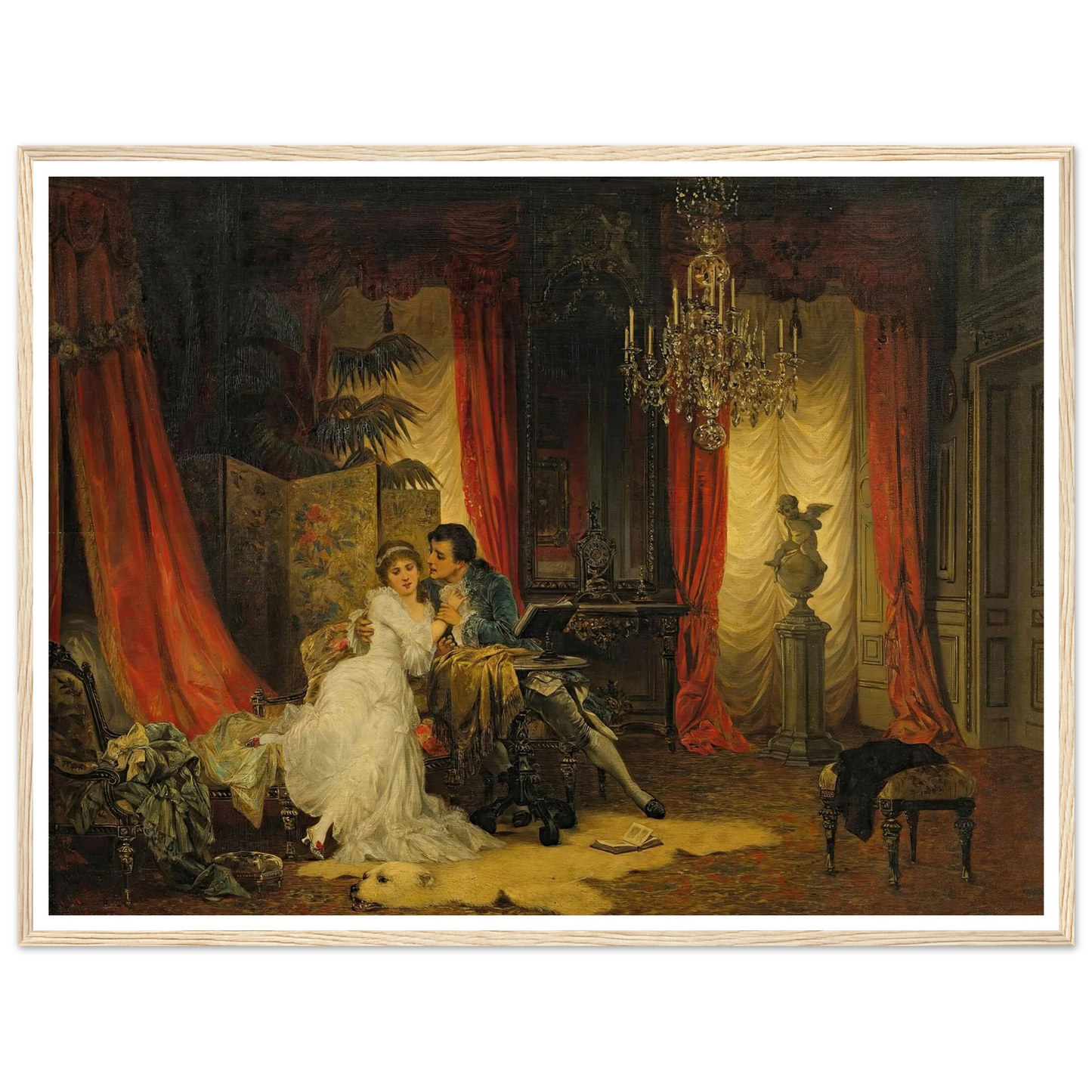 Innamorati (1885) Art Print | Carl Schweninger Jr - Framed Poster - 30x40 cm / 12x16″ - Black frame