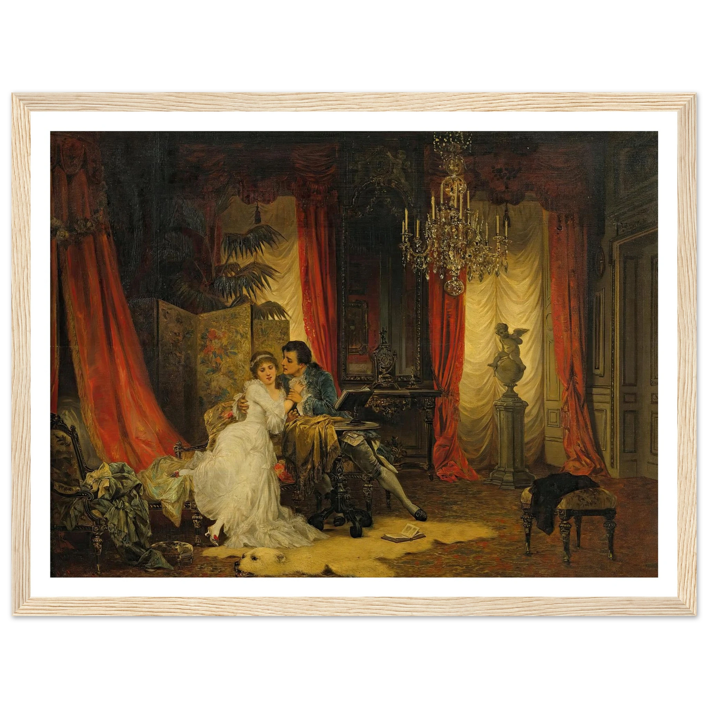 Innamorati (1885) Art Print | Carl Schweninger Jr - Framed Poster - 30x40 cm / 12x16″ - Black frame