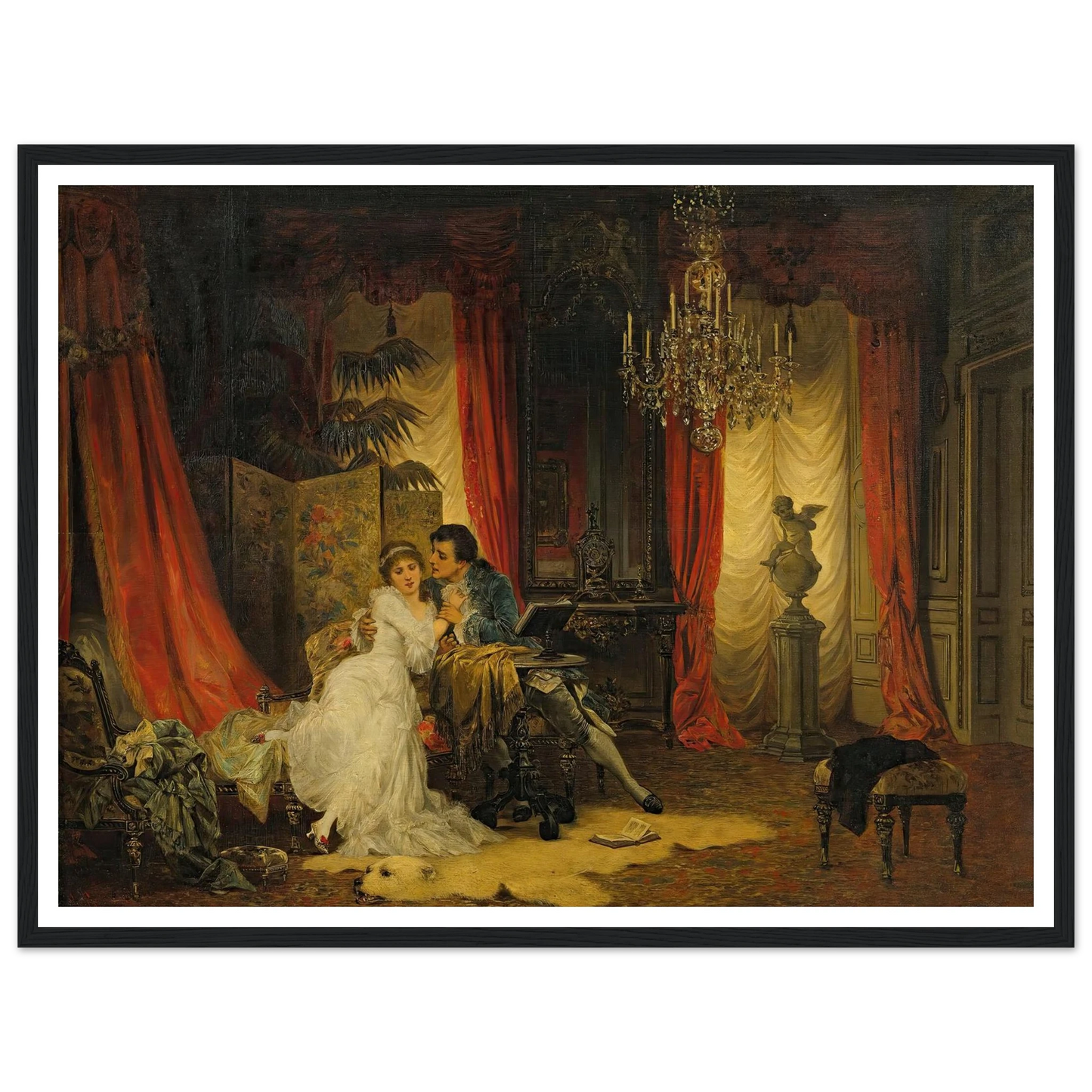 Innamorati (1885) Art Print | Carl Schweninger Jr - Framed Poster - 30x40 cm / 12x16″ - Black frame