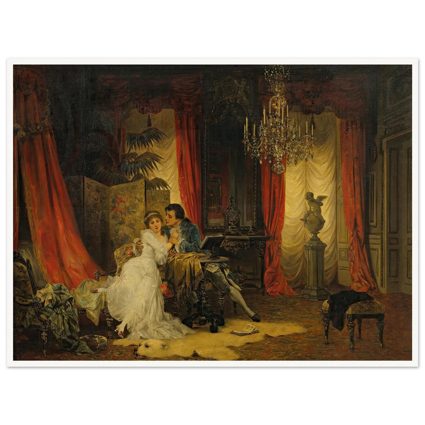 Innamorati (1885) Art Print | Carl Schweninger Jr - Framed Poster - 30x40 cm / 12x16″ - Black frame