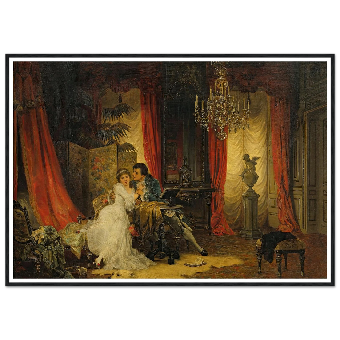 Innamorati (1885) Art Print | Carl Schweninger Jr - Framed Poster - 30x40 cm / 12x16″ - Black frame