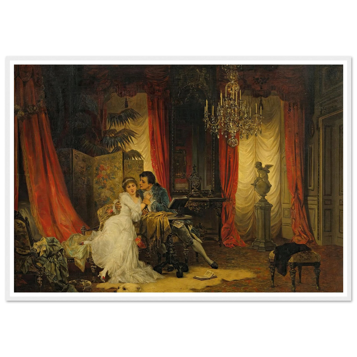 Innamorati (1885) Art Print | Carl Schweninger Jr - Framed Poster - 30x40 cm / 12x16″ - Black frame