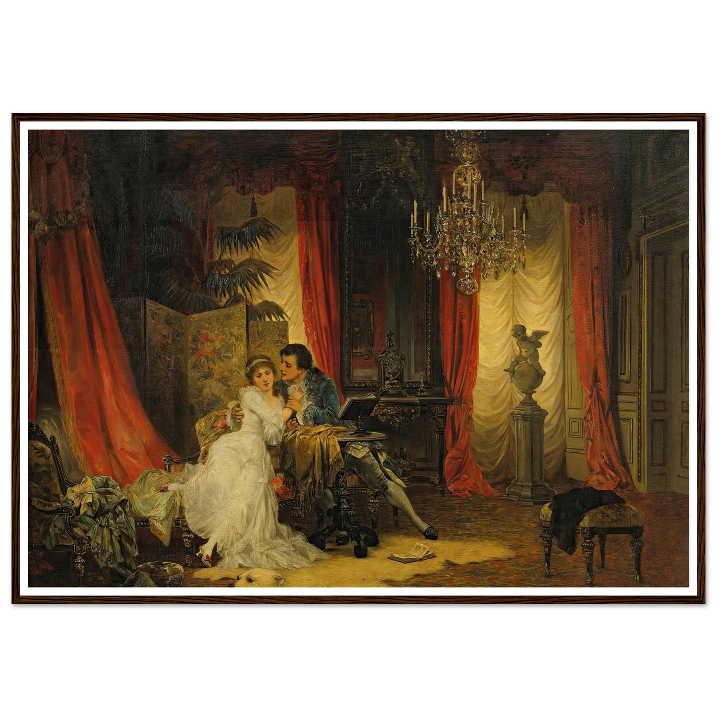 Innamorati (1885) Art Print | Carl Schweninger Jr - Framed Poster - 30x40 cm / 12x16″ - Black frame