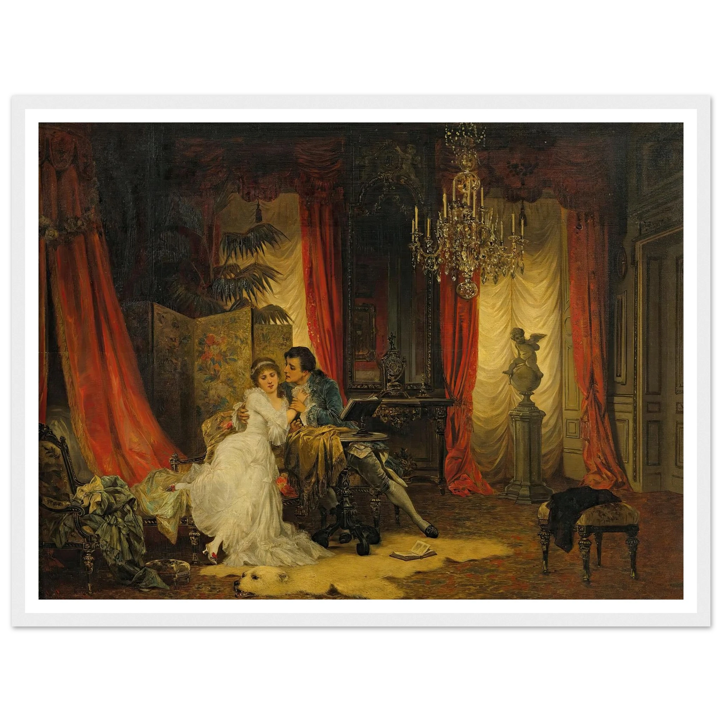 Innamorati (1885) Art Print | Carl Schweninger Jr - Framed Poster - 30x40 cm / 12x16″ - Black frame