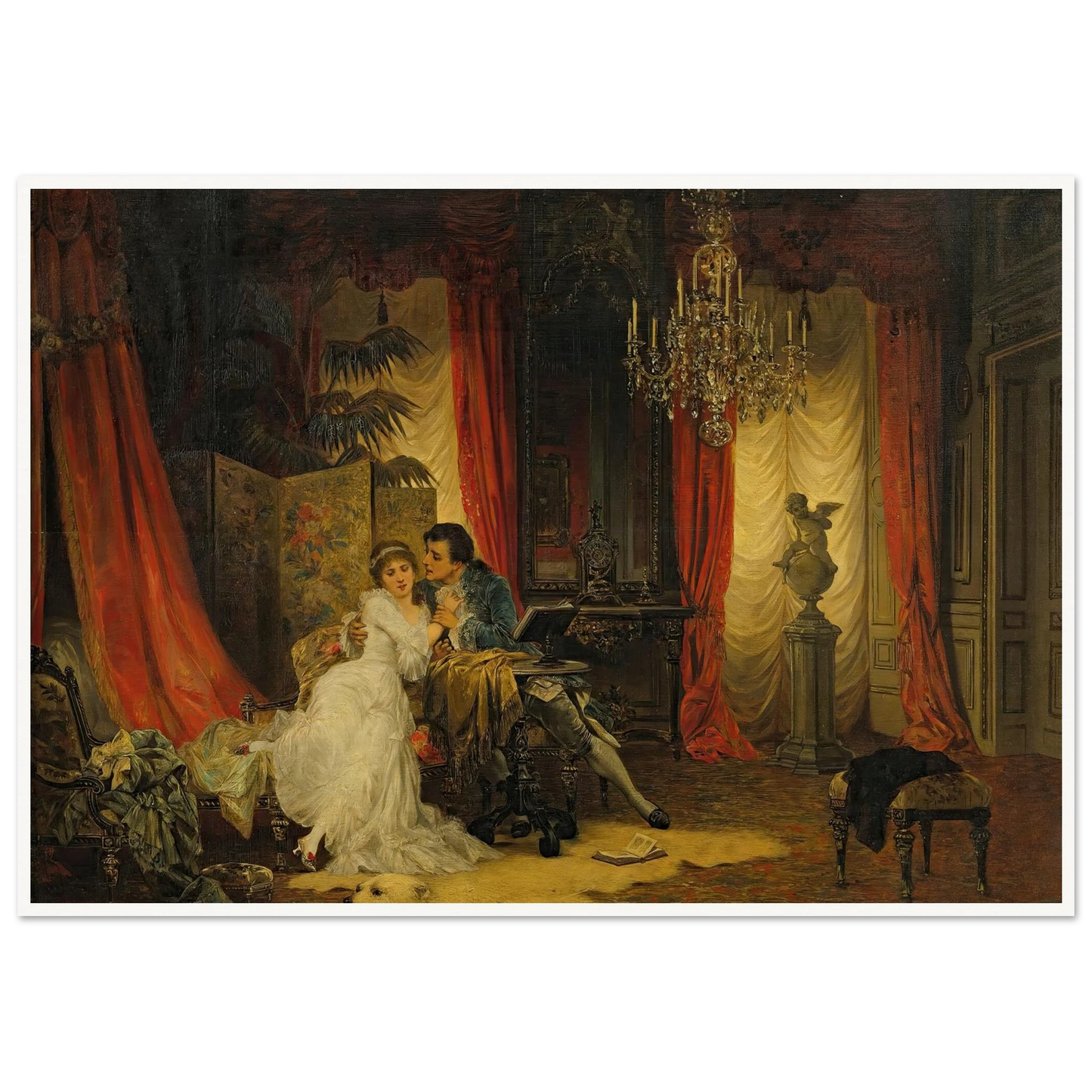 Innamorati (1885) Art Print | Carl Schweninger Jr - Framed Poster - 30x40 cm / 12x16″ - Black frame