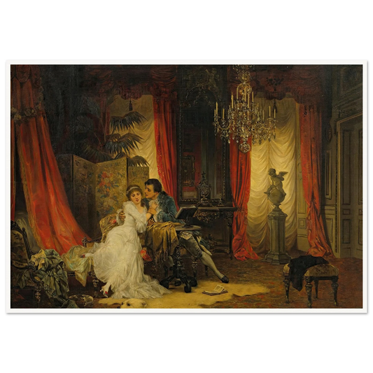 Innamorati (1885) Art Print | Carl Schweninger Jr - Framed Poster - 30x40 cm / 12x16″ - Black frame