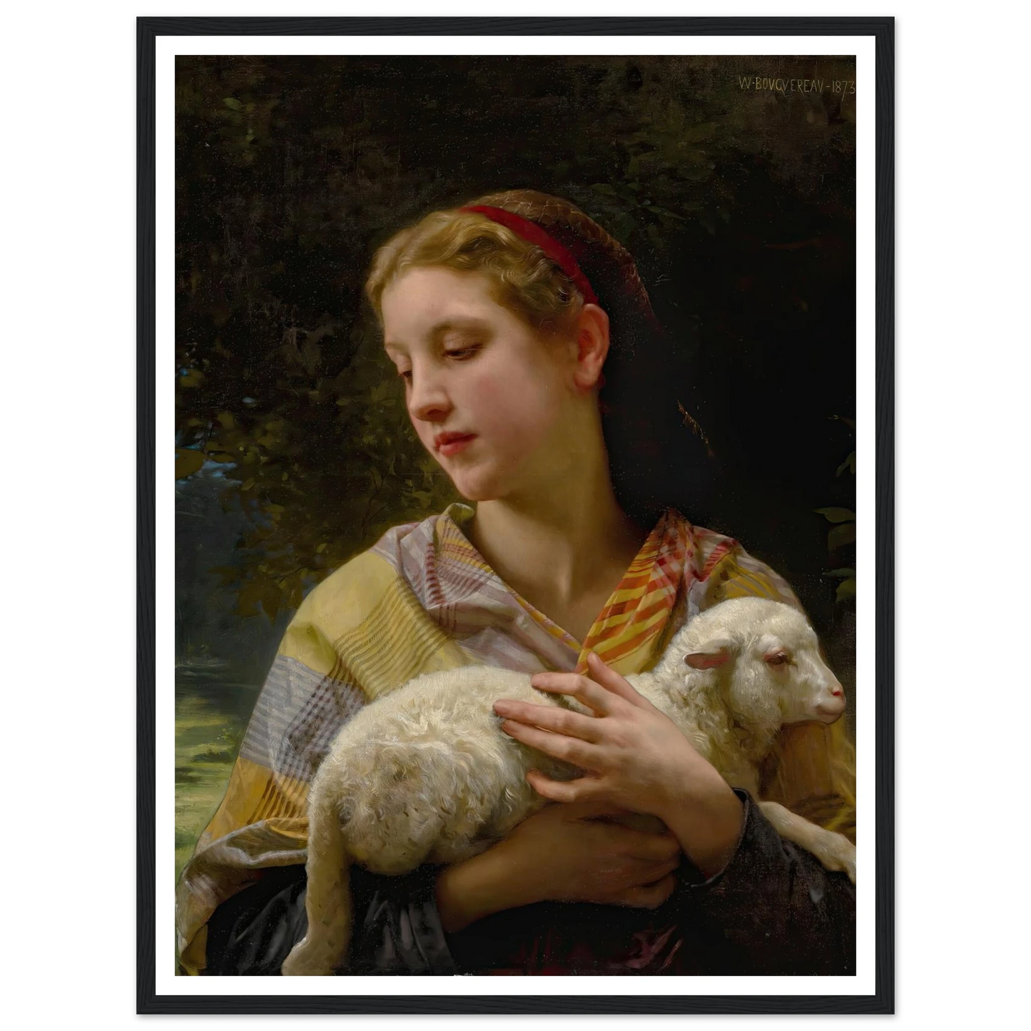 Innocence (1873) Art Print | William Bouguereau - Framed Poster - 30x40 cm / 12x16″ - Black frame