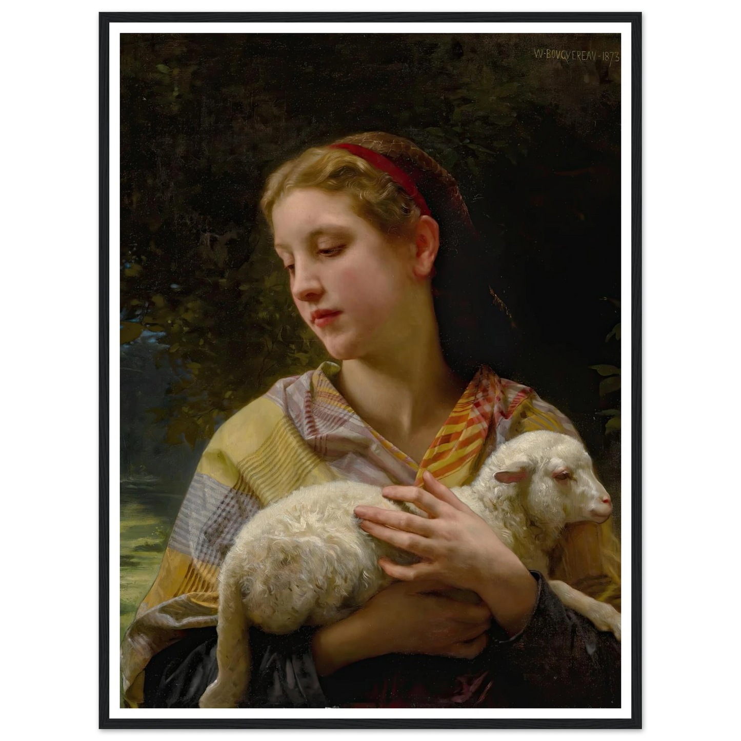 Innocence (1873) Art Print | William Bouguereau - Framed Poster - 30x40 cm / 12x16″ - Black frame