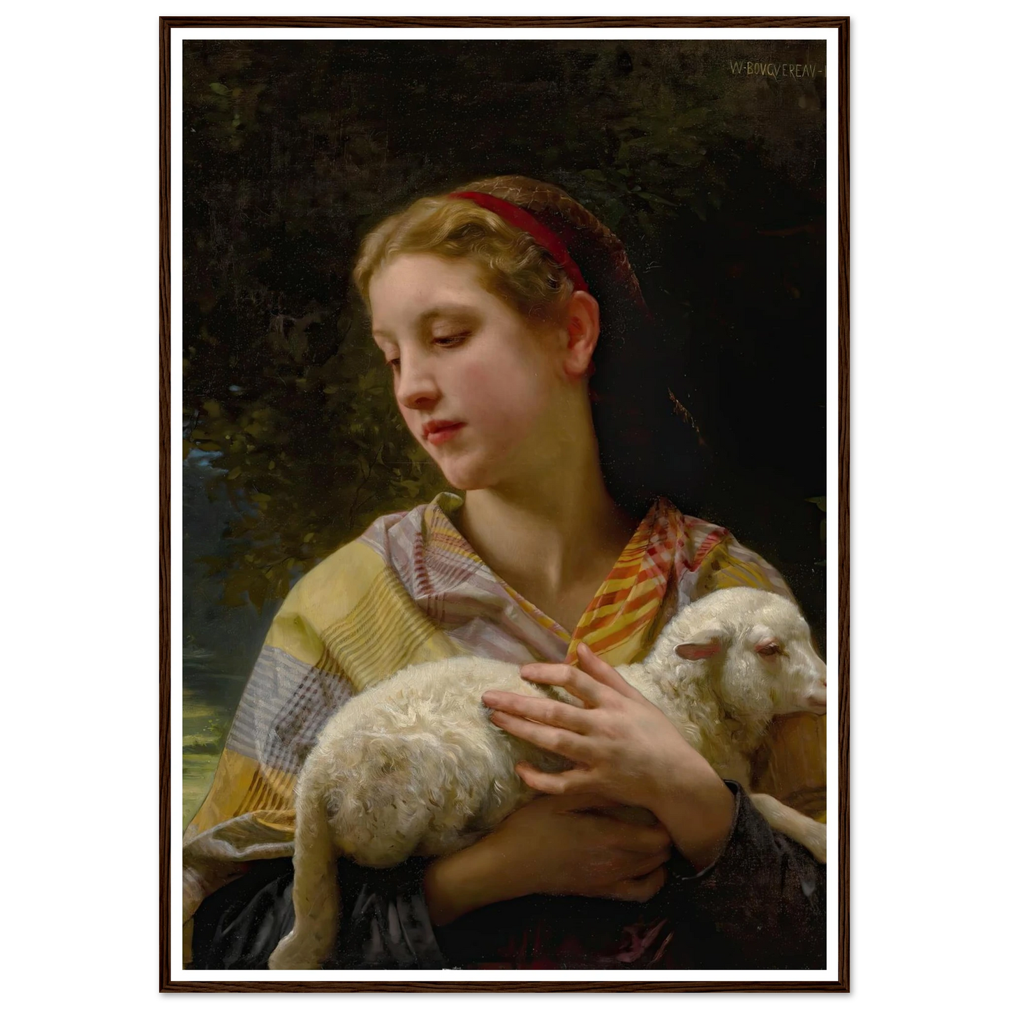 Innocence (1873) Art Print | William Bouguereau - Framed Poster - 30x40 cm / 12x16″ - Black frame