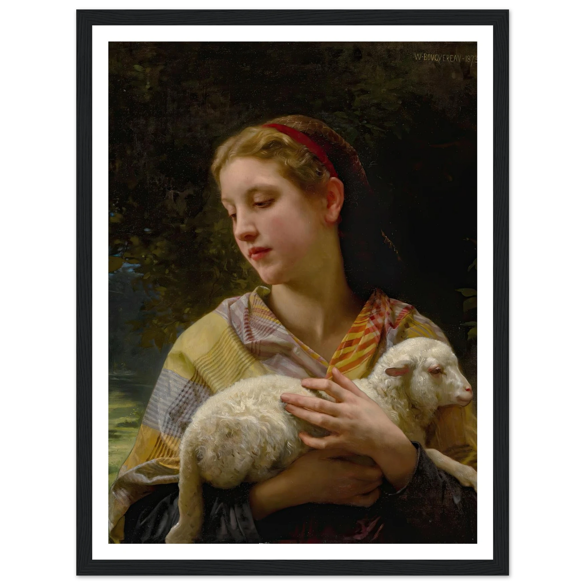 Innocence (1873) Art Print | William Bouguereau - Framed Poster - 30x40 cm / 12x16″ - Black frame