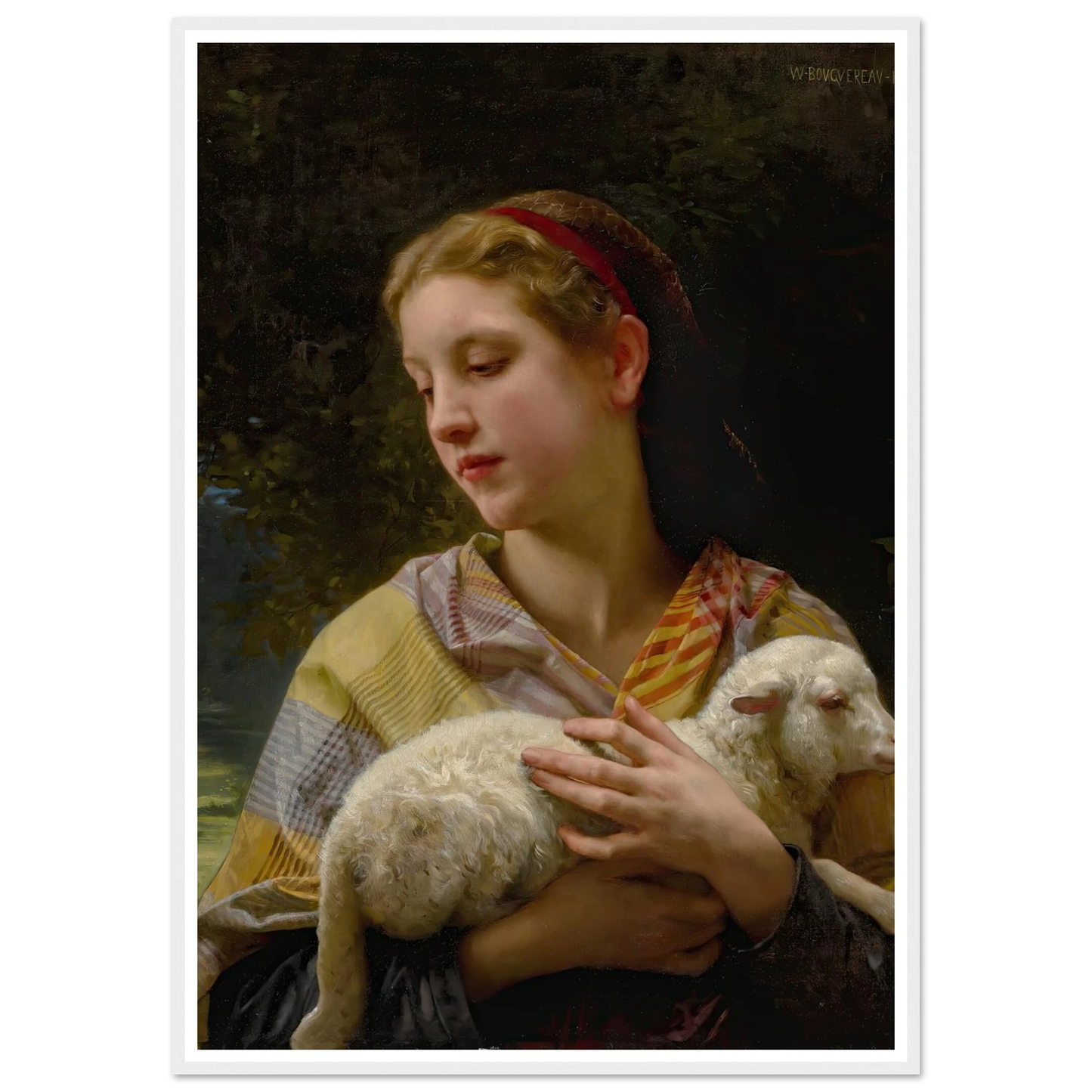 Innocence (1873) Art Print | William Bouguereau - Framed Poster - 30x40 cm / 12x16″ - Black frame