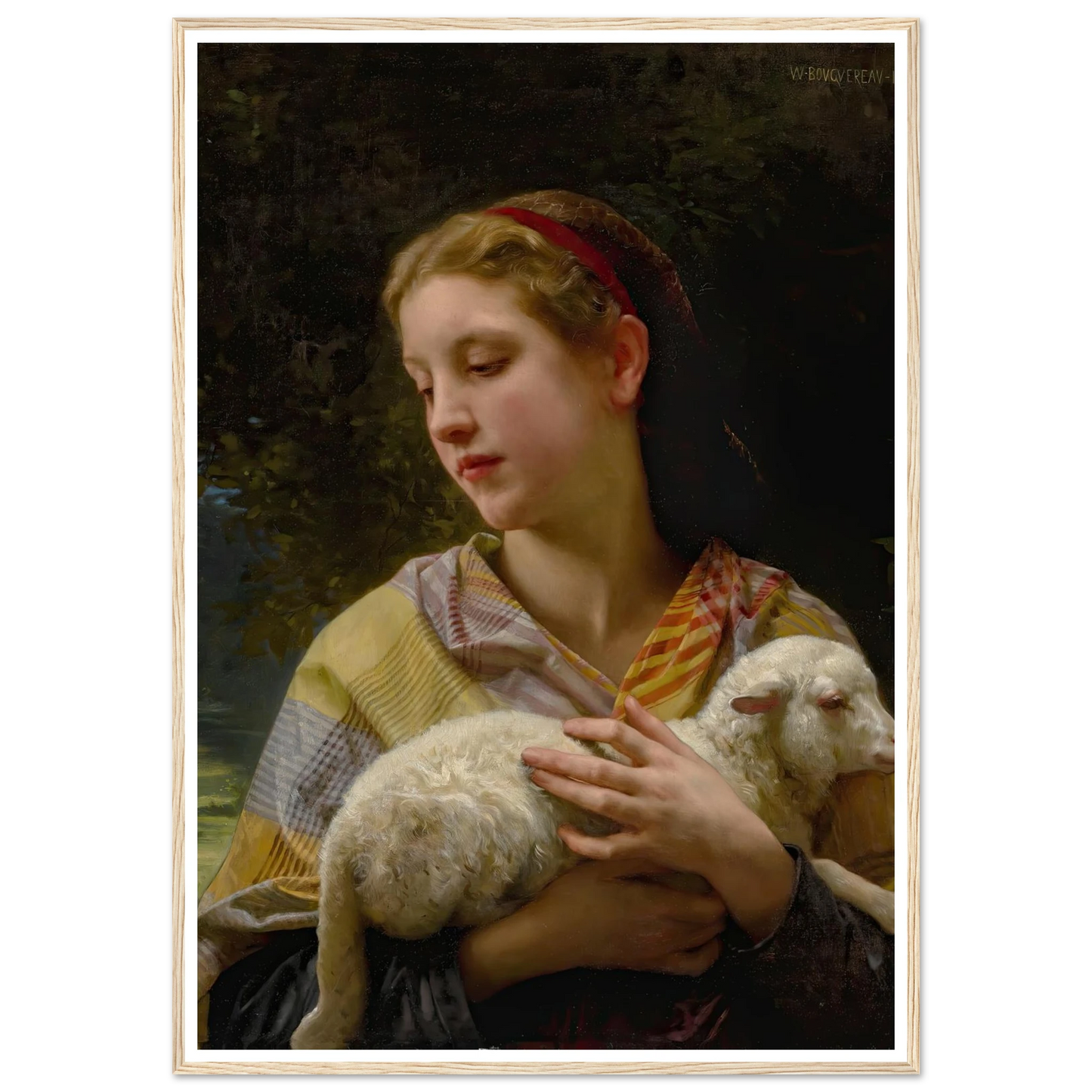 Innocence (1873) Art Print | William Bouguereau - Framed Poster - 30x40 cm / 12x16″ - Black frame