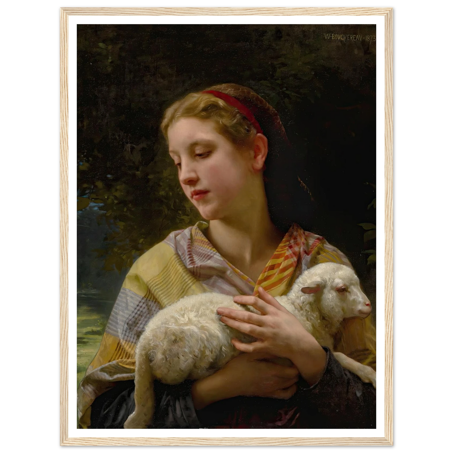 Innocence (1873) Art Print | William Bouguereau - Framed Poster - 30x40 cm / 12x16″ - Black frame