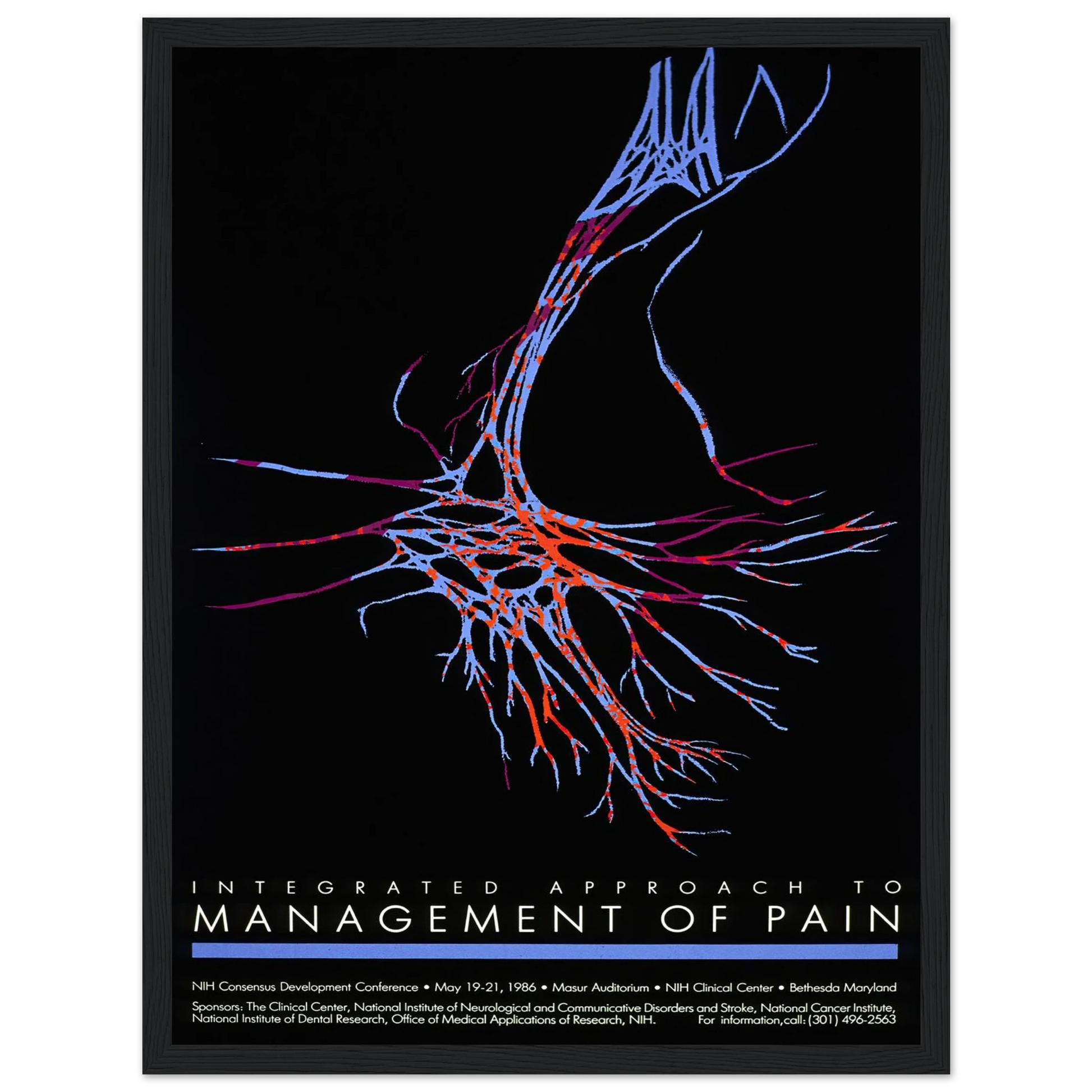 Integrated approach to management of pain (1986) Art Print | National Institutes of Health - Framed Poster - 30x40 cm / 12x16″ - Black frame