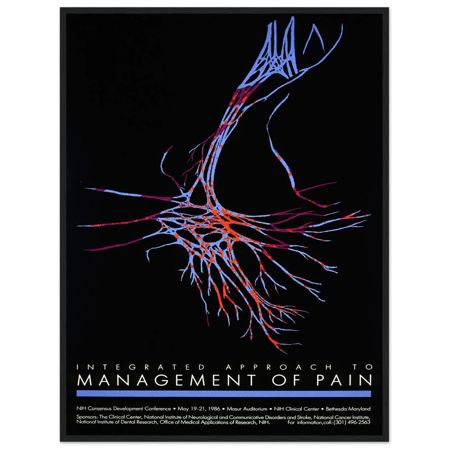 Integrated approach to management of pain (1986) Art Print | National Institutes of Health - Framed Poster - 30x40 cm / 12x16″ - Black frame