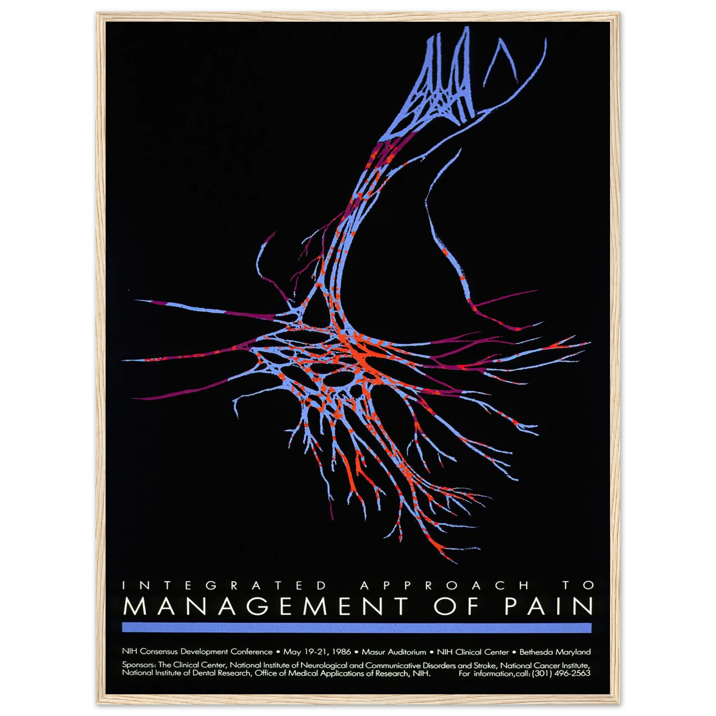 Integrated approach to management of pain (1986) Art Print | National Institutes of Health - Framed Poster - 30x40 cm / 12x16″ - Black frame