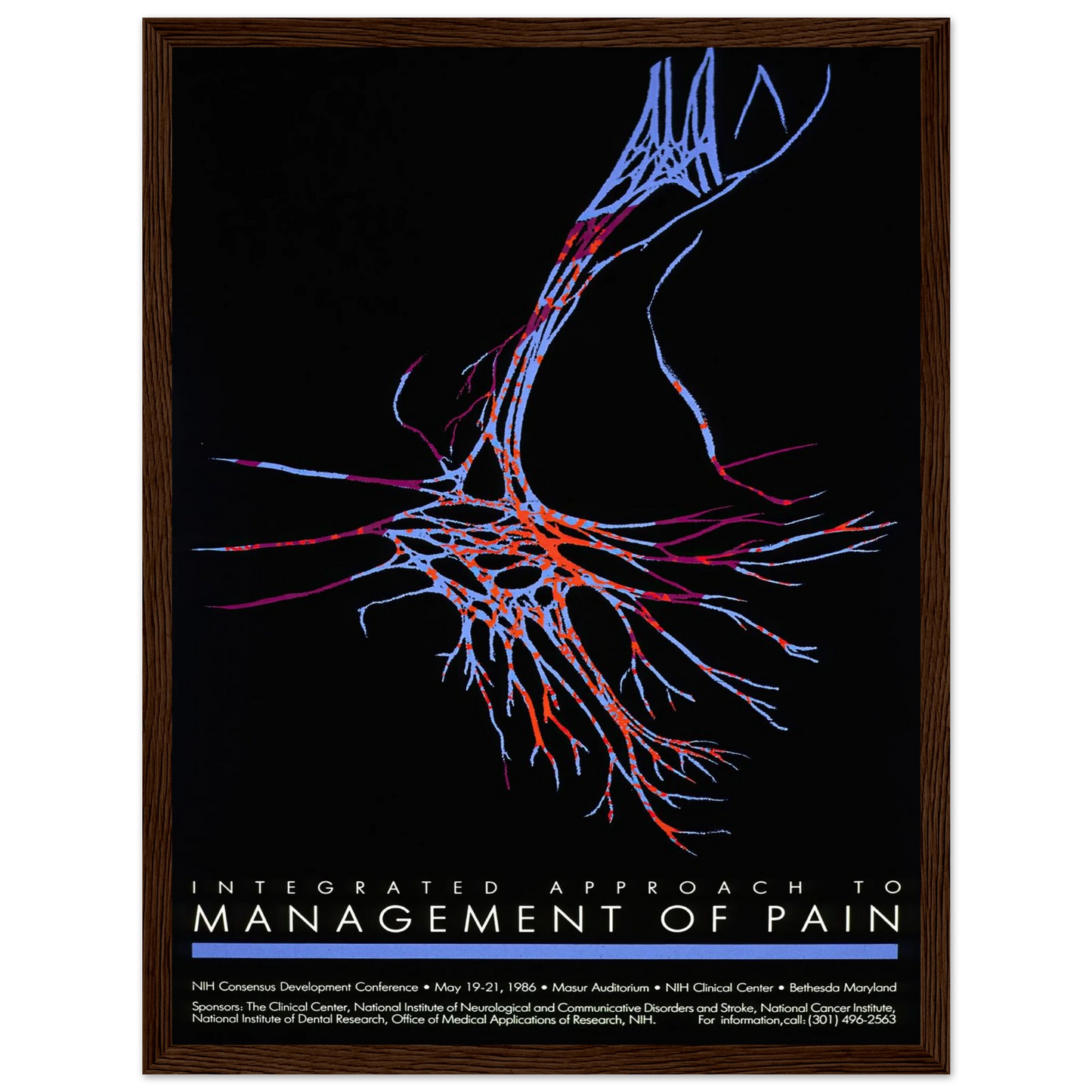 Integrated approach to management of pain (1986) Art Print | National Institutes of Health - Framed Poster - 30x40 cm / 12x16″ - Black frame