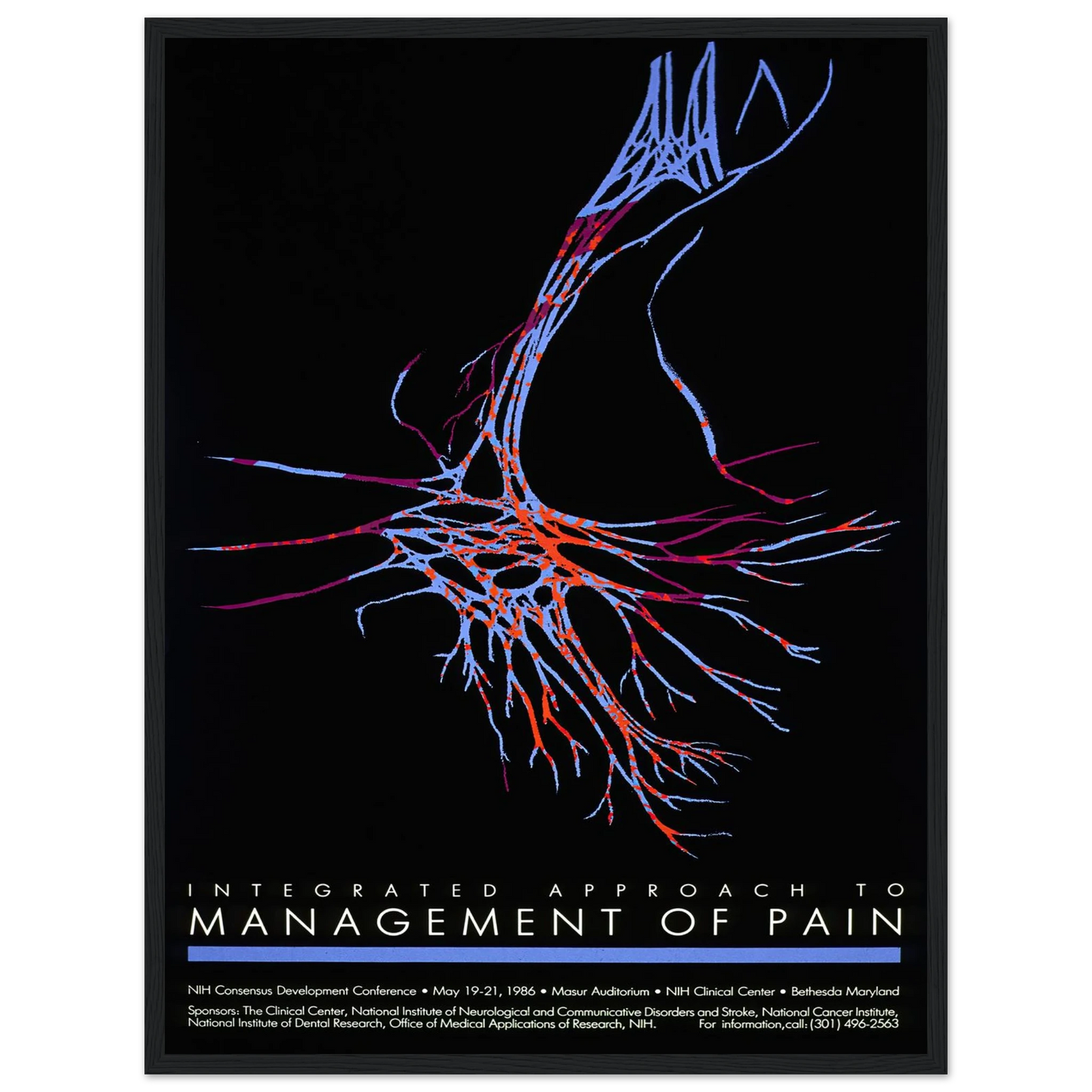 Integrated approach to management of pain (1986) Art Print | National Institutes of Health - Framed Poster - 30x40 cm / 12x16″ - Black frame