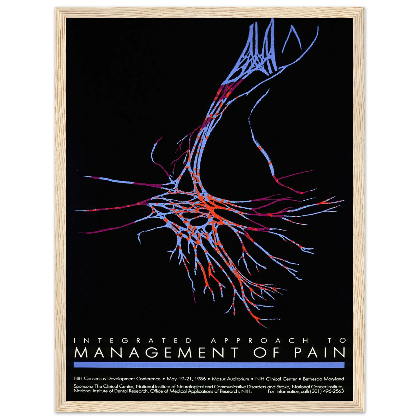 Integrated approach to management of pain (1986) Art Print | National Institutes of Health - Framed Poster - 30x40 cm / 12x16″ - Black frame